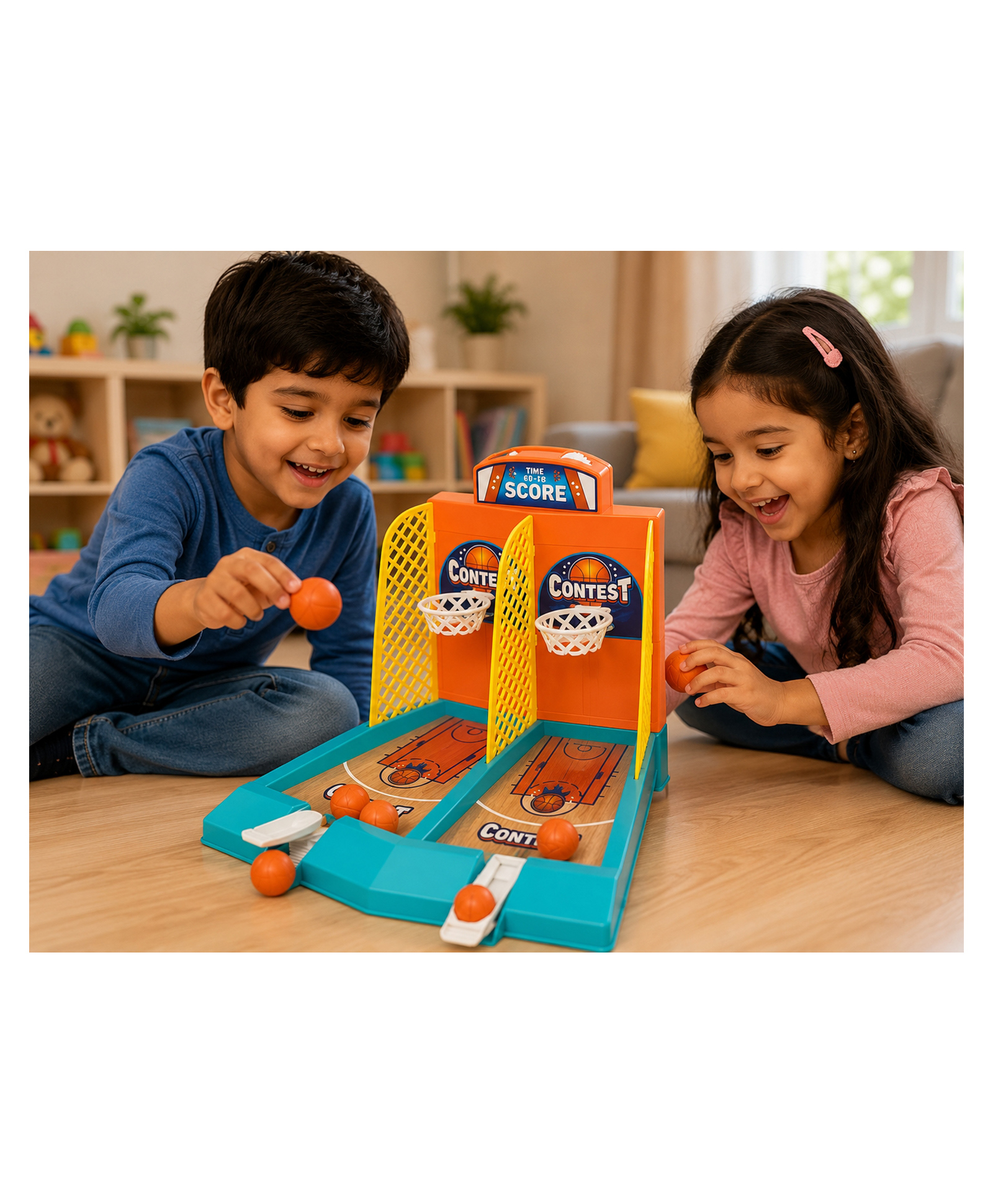 Sanjary Mini Basketball Shooting Game Toy for Kids, Interactive Desktop Sports Challenge with Scoreboard and Balls for Indoor Family Fun color design may vary-image-29