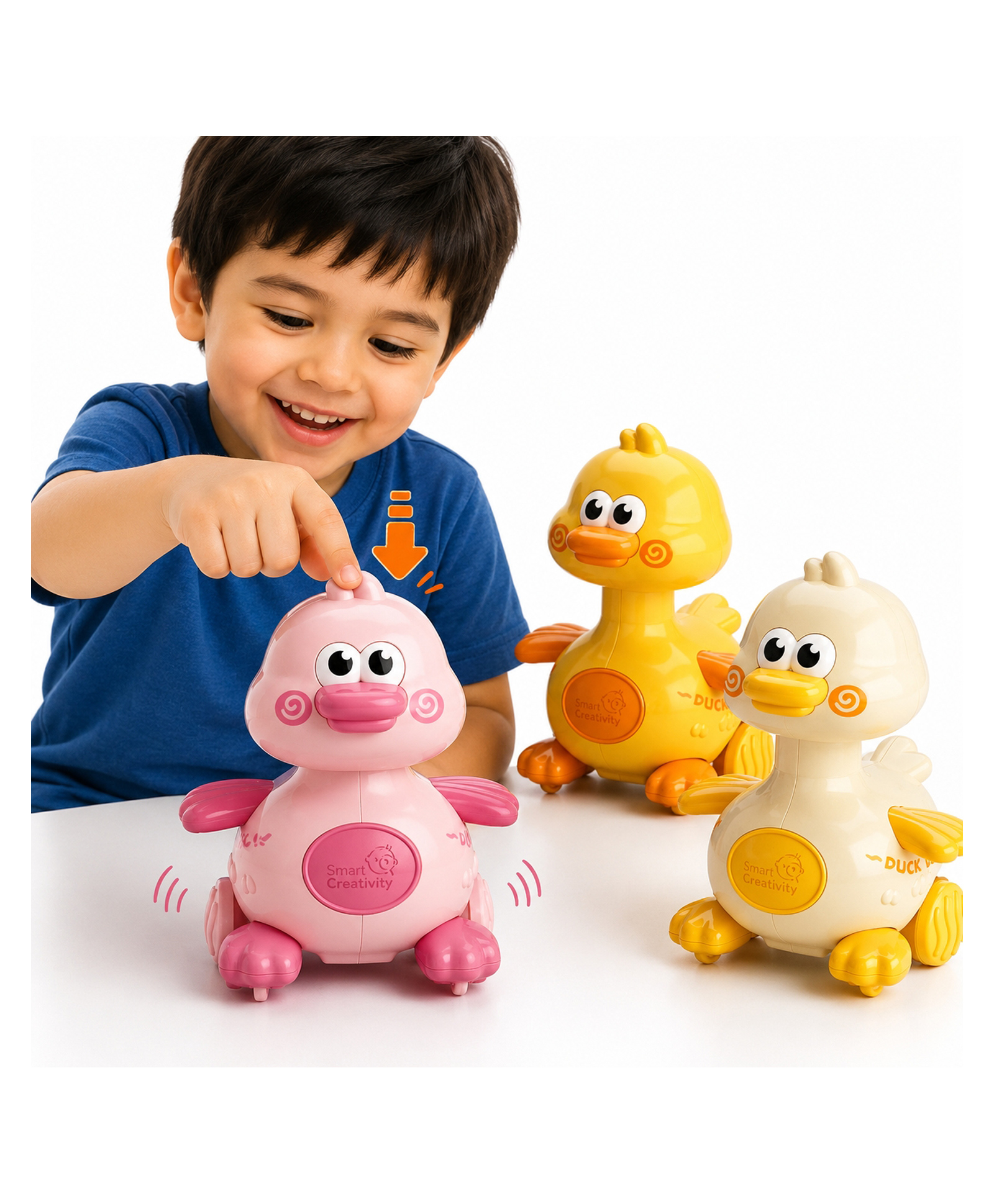 Sanjary Cute Press and Go Duck Toy for Kids, Sliding Cartoon Animal Toy with Interactive Fun and Educational Entertainment Play color design may vary-picture-15