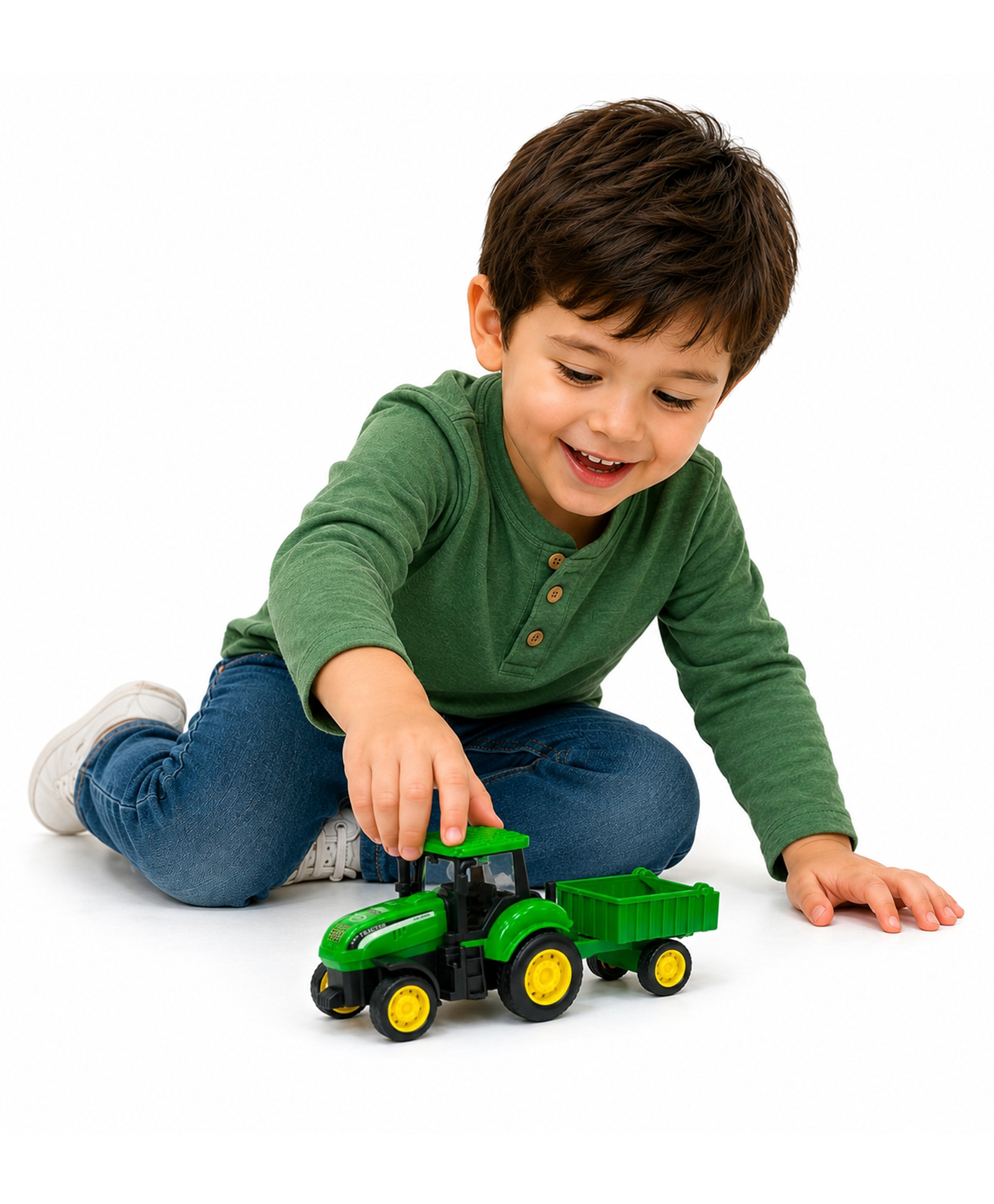 Sanjary Farm Tractor Toy with Trailer for Kids, Agricultural Vehicle Playset for Indoor Outdoor Fun and Educational Entertainment Activities color design may vary-picture-33
