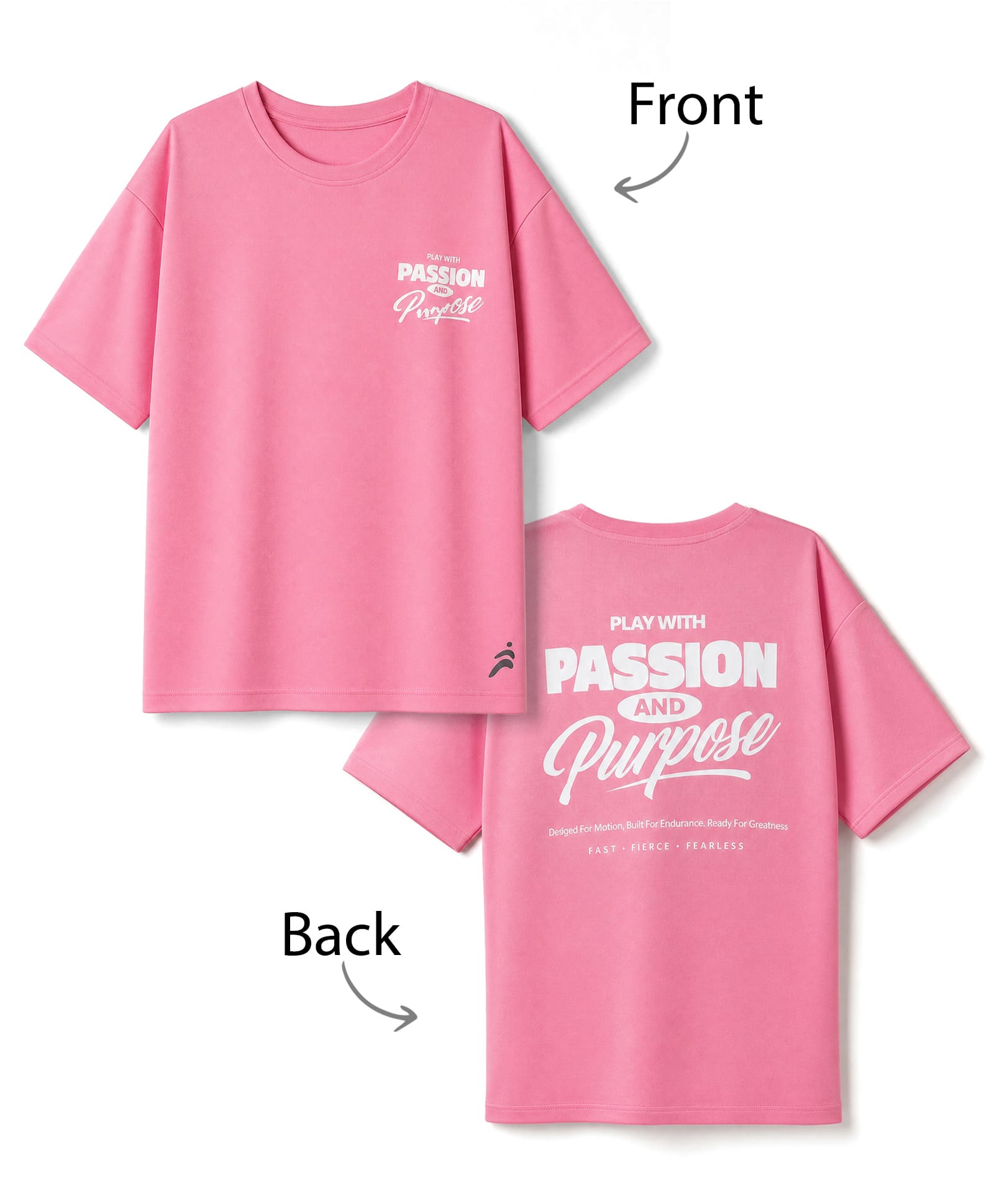 Pine Active Cotton Knit Half Sleeves T-Shirt With Text Print - Pink-picture-23
