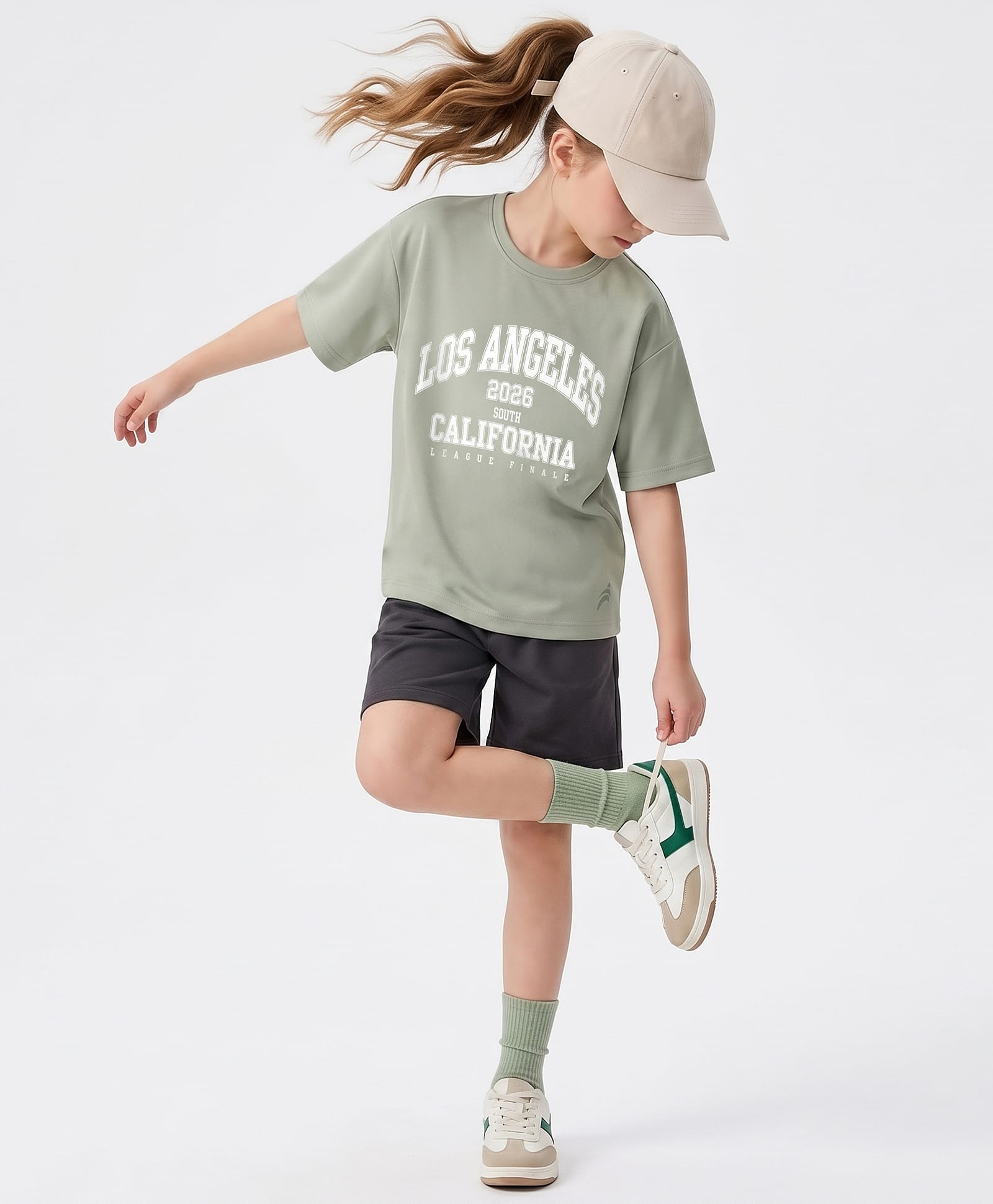 Pine Active Knit Half Sleeves Front & Back Soccer Printed T-Shirt - Light Green-picture-10
