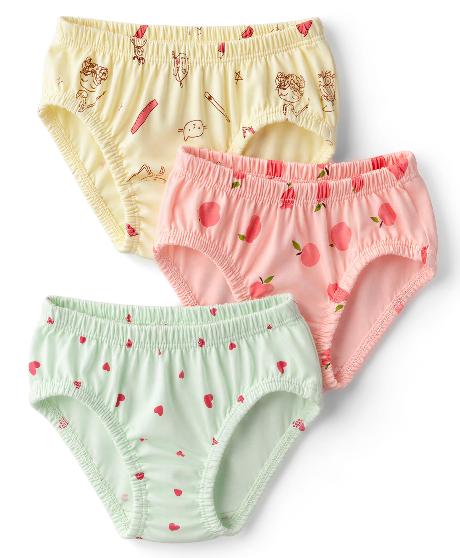 Tango Single Jersey Knit Hearts Kitty & Lemon Printed Panties Pack of 3 - Pink Lemon & Light Green-picture-23