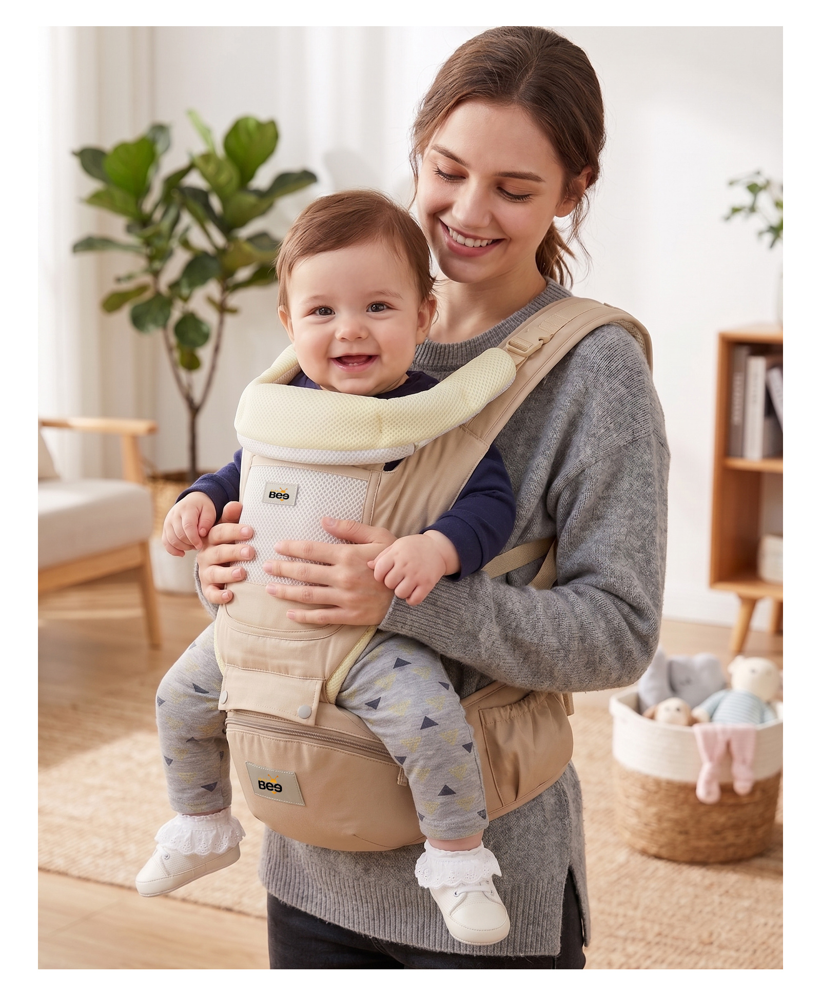 Golden Bee Comfort Nest Multi function Baby Carrier - Beige-picture-15