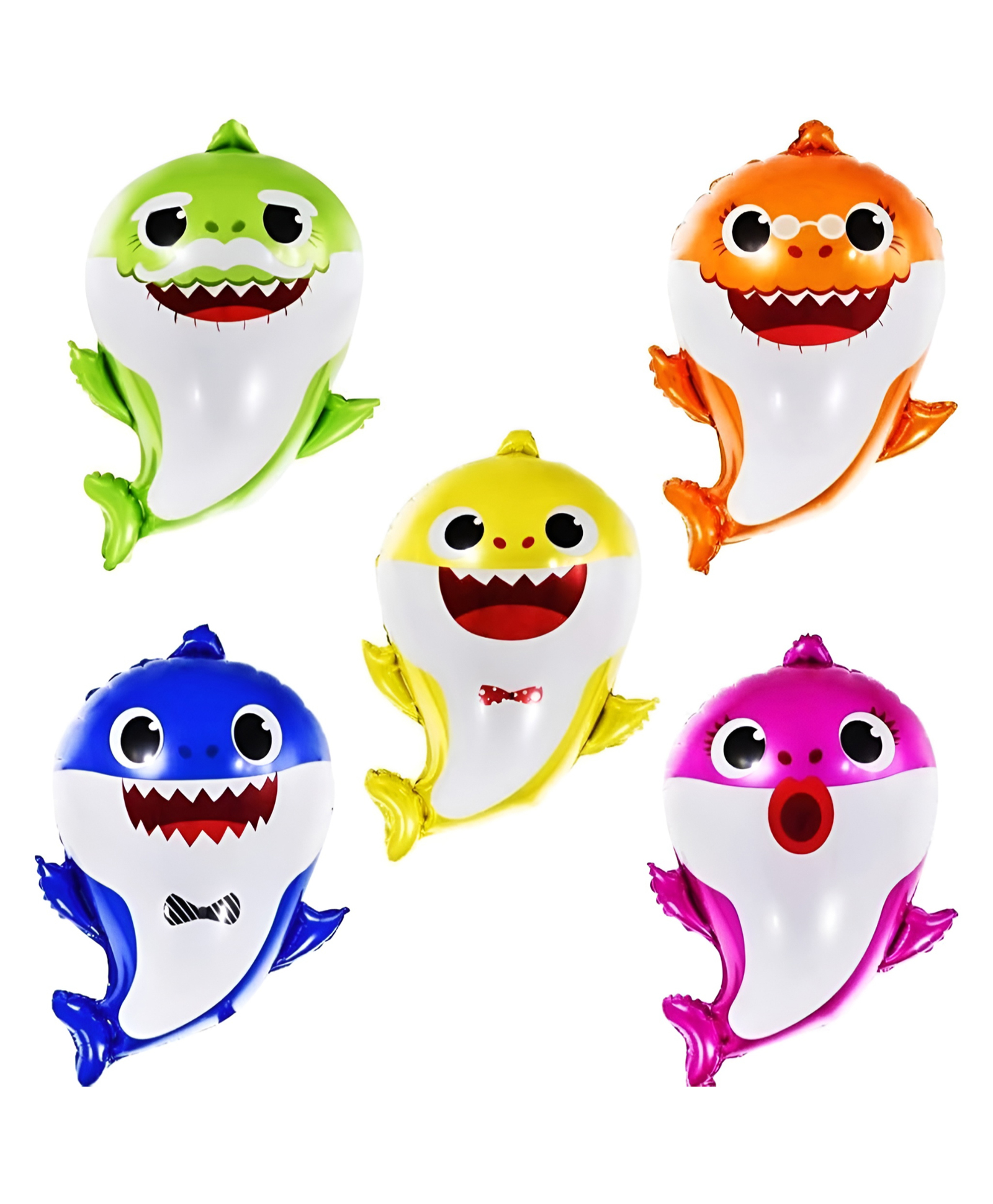 NEGOCIO Baby Shark (Set of 5) Foil Balloons, Shark Design Birthday Parties Weddings Balloons- PACK OF 1- COLOR MAY VARY-image-16