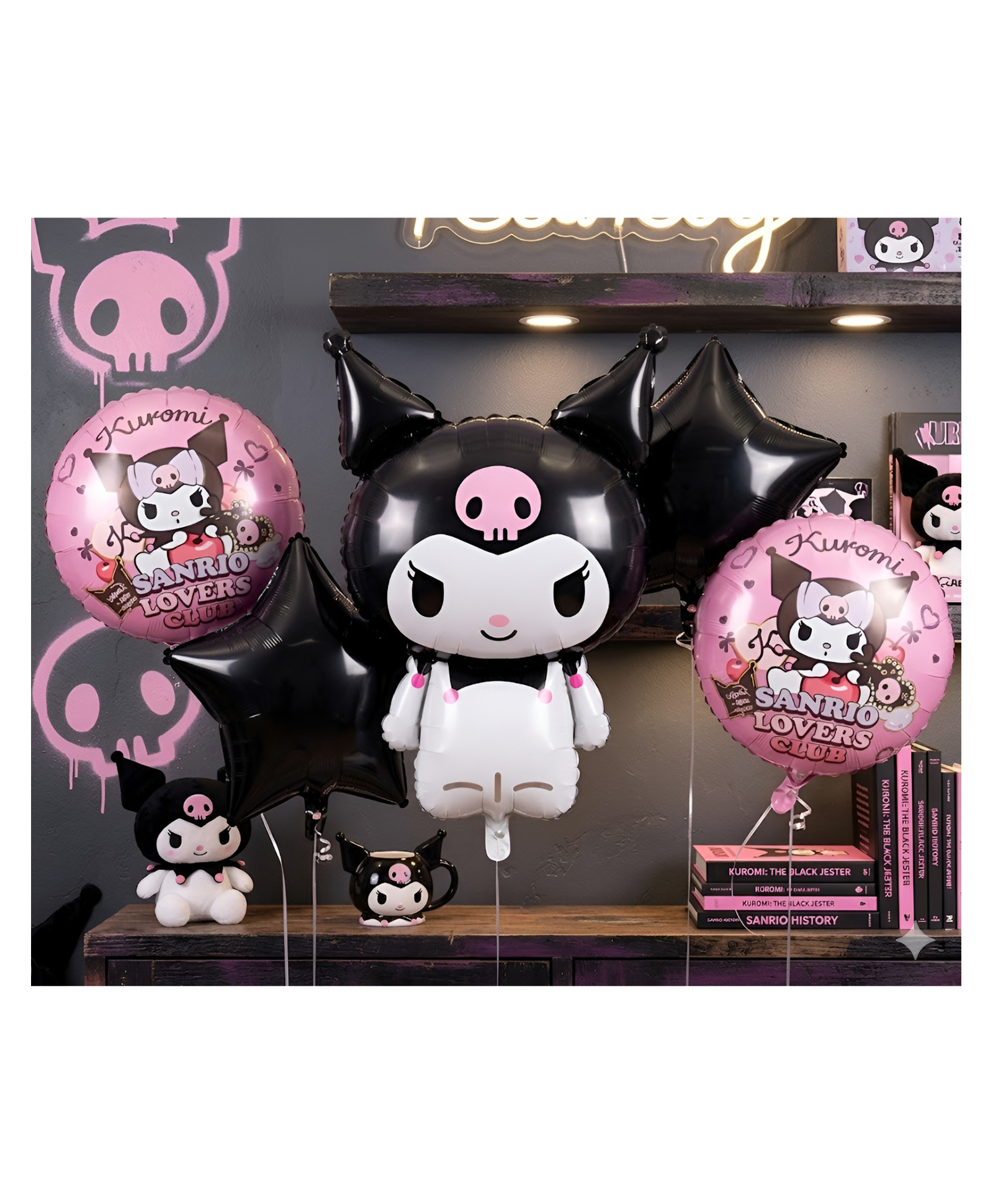 NEGOCIO 5 Pcs Kuromi Birthday Party Balloon Set Background Decoration Aluminum Foil Children's Balloons- PACK OF 1- COLOR MAY VARY-image-23