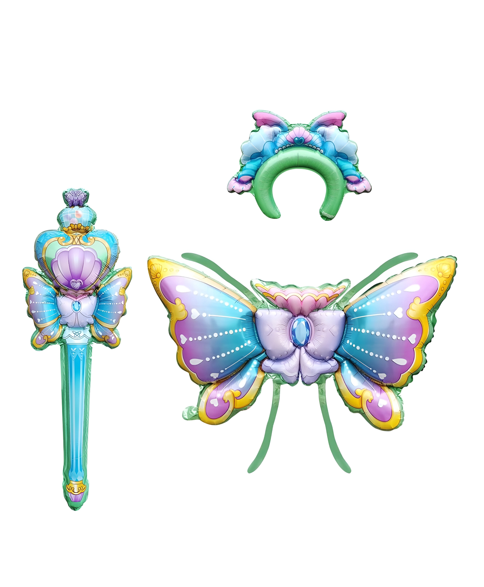 NEGOCIO Angel Fairy Butterfly Wings Handheld Stick Balloon Girl Children Celebrate Decoration Balloon- PACK OF 1- COLOR MAY VARY-image-10