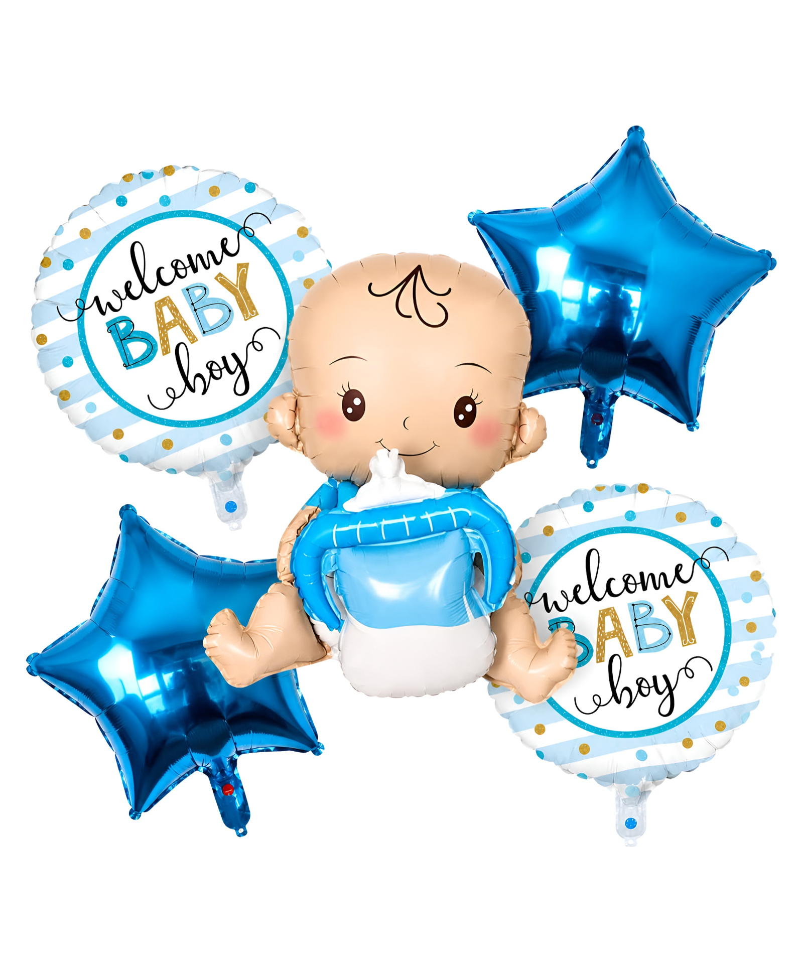 NEGOCIO Welcome Baby Boy Balloon Set (5PCS) Blue Baby Shower Decorations with Foil Balloons, Baby Boy Theme Party Supplies, Newborn Welcome Celebration Décor- PACK OF 1- COLOR MAY VARY-image-40