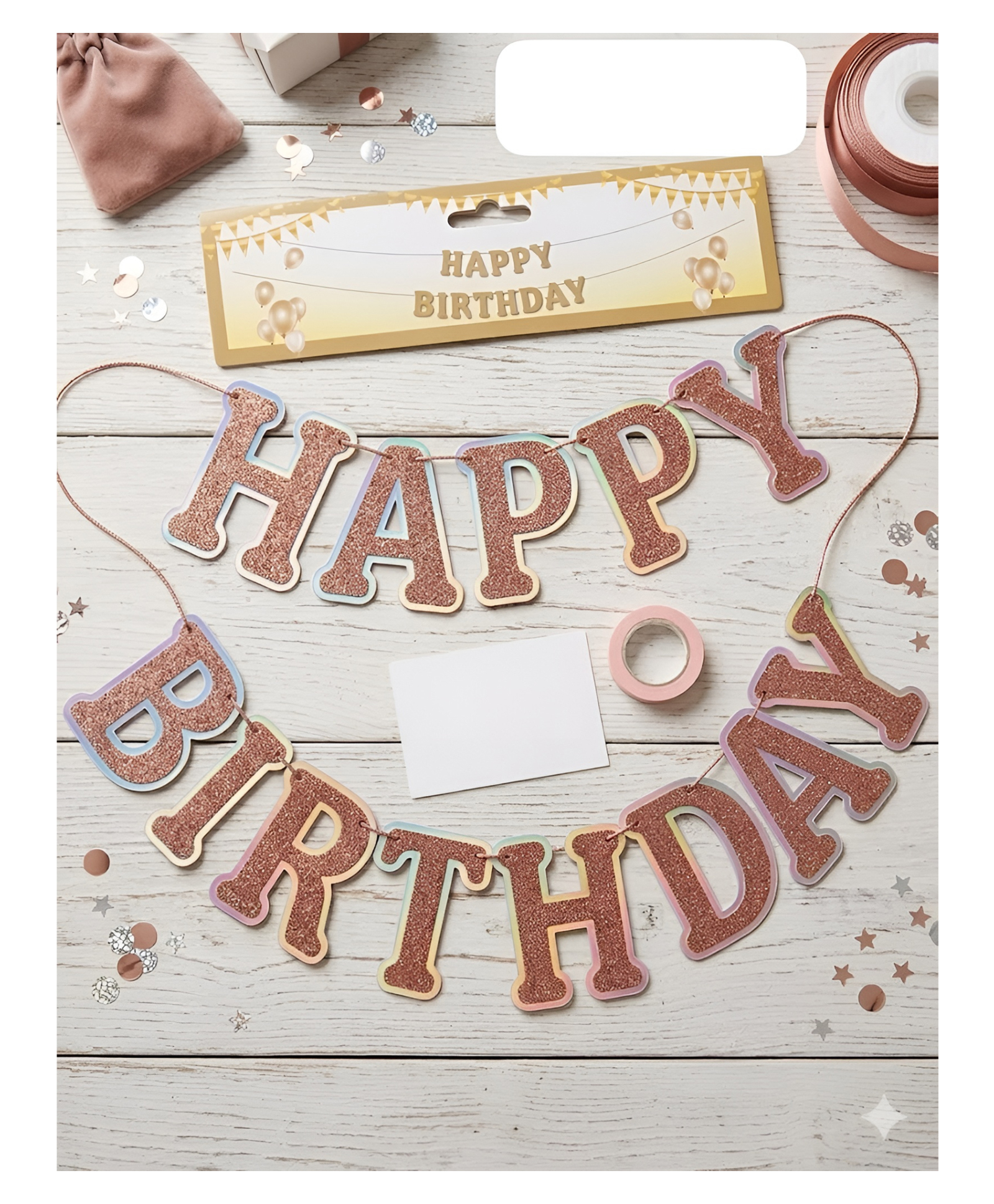 NEGOCIO Happy Birthday Glitter Paper Banner For All Age/Type of Birthday Party Decorations for Women; Men; Boy; Girl - PACK OF 1 - COLOR MAY VARY-picture-22