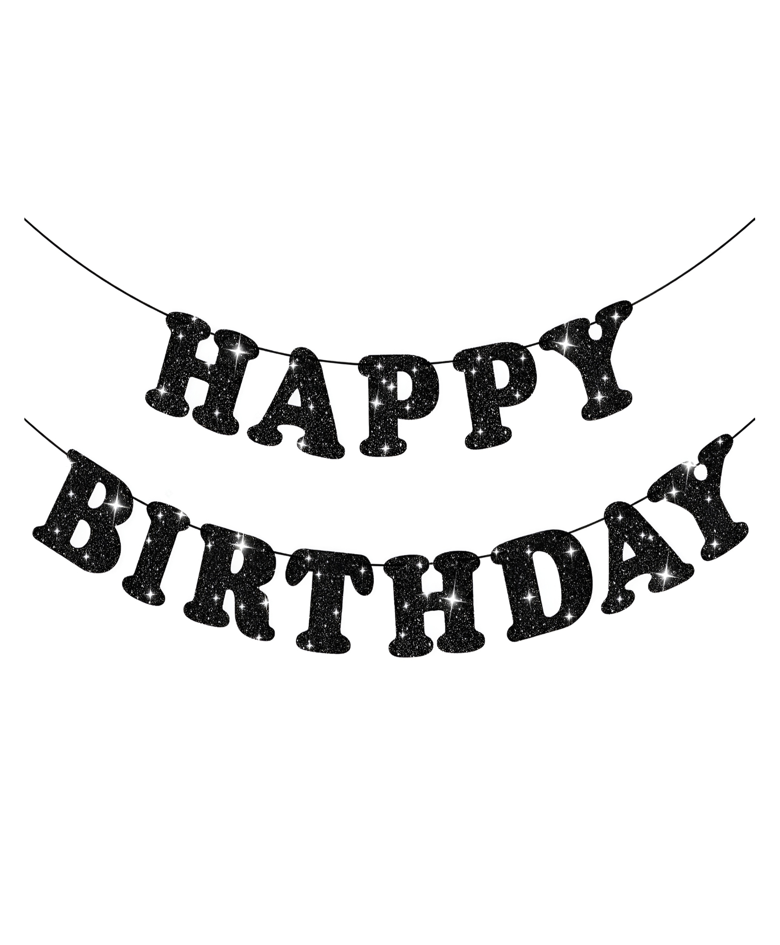 NEGOCIO Glitter Happy Birthday Banner-Black Sign for Men Women Birthday Party Supplies Wall Door Banner Flag- PACK OF 1- COLOR MAY VARY-picture-21