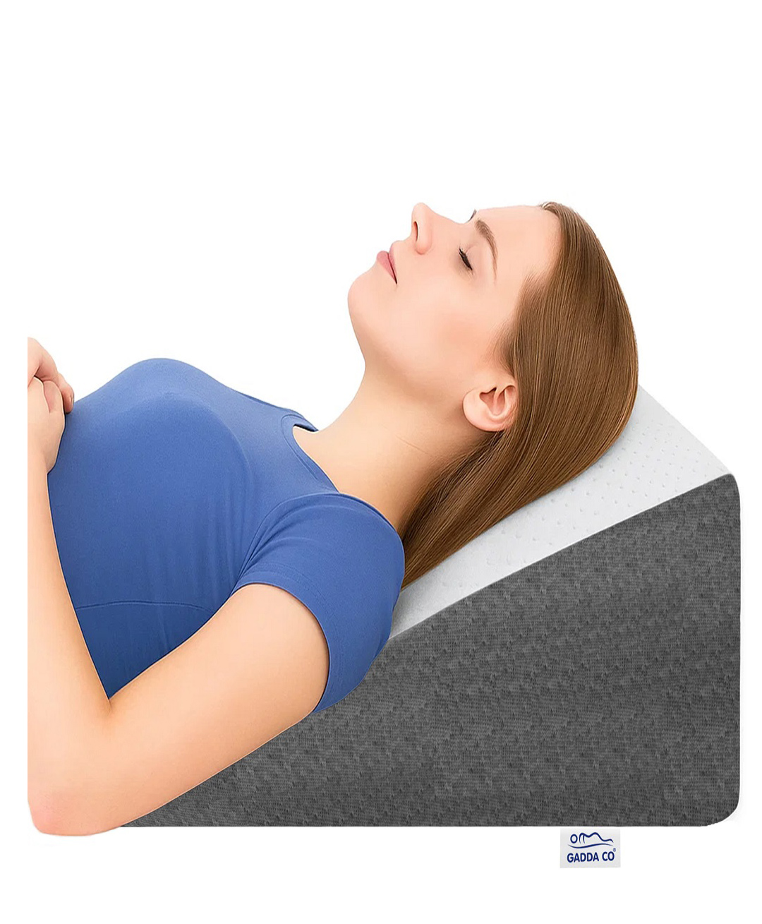 GADDA CO 7-in-1 Memory Foam Incline Pillow | Adjustable Wedge Cushion for Sleeping, Sitting & Acid Reflux Relief | Orthopedic Support for Back, Legs, Pregnancy & GERD | White & Grey | Pack of 1-image-29