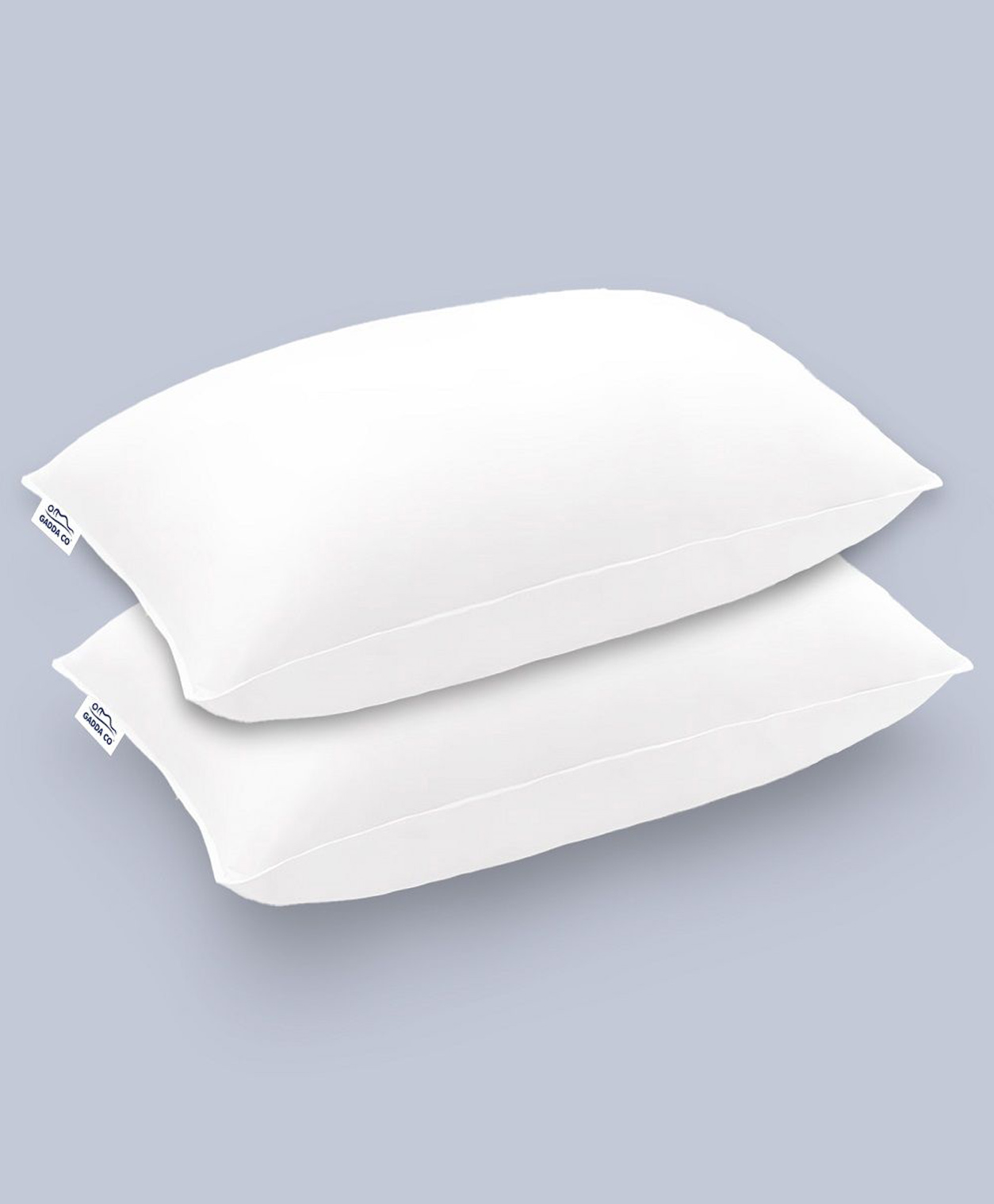 GADDA CO Polyester Fibre Sleeping Pillow Pack of 2 Solid Hollow Sleeping Fiber Pillow | Height Adjustable Sleeping Pillow, (White)-picture-19