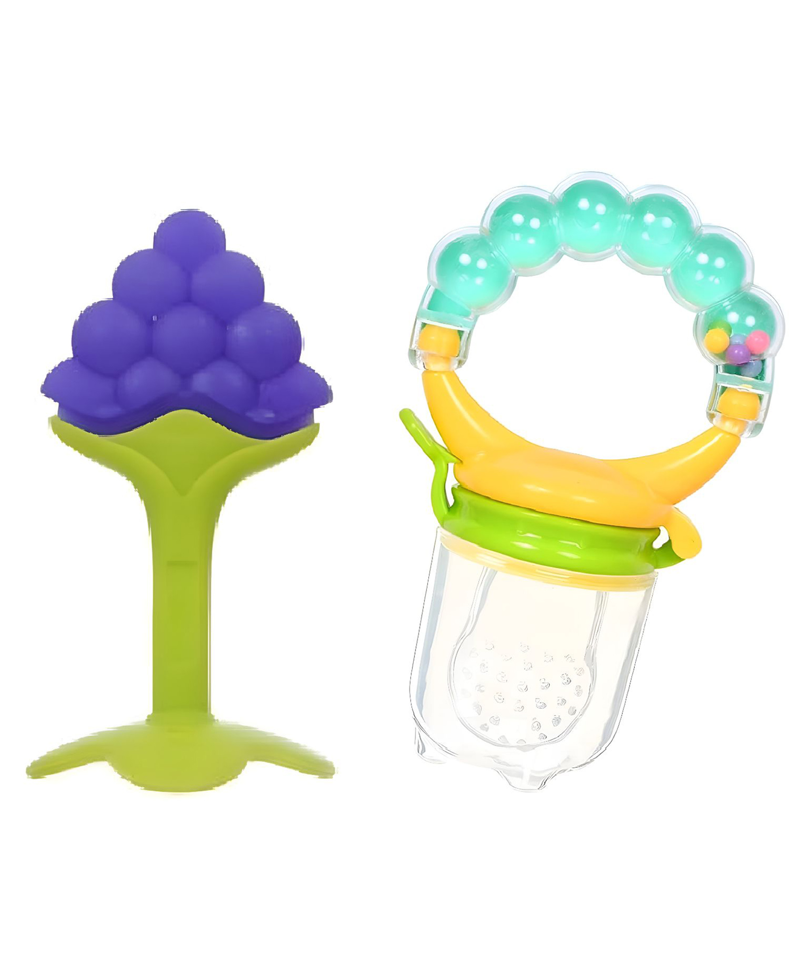 COZY VIBES Fruit Shape Silicone Teether with Baby Fruit Nibbler Pacifier for Baby (Combo Saver Pack of 2) - PACK OF 1 - COLOR MAY VARY-image-18