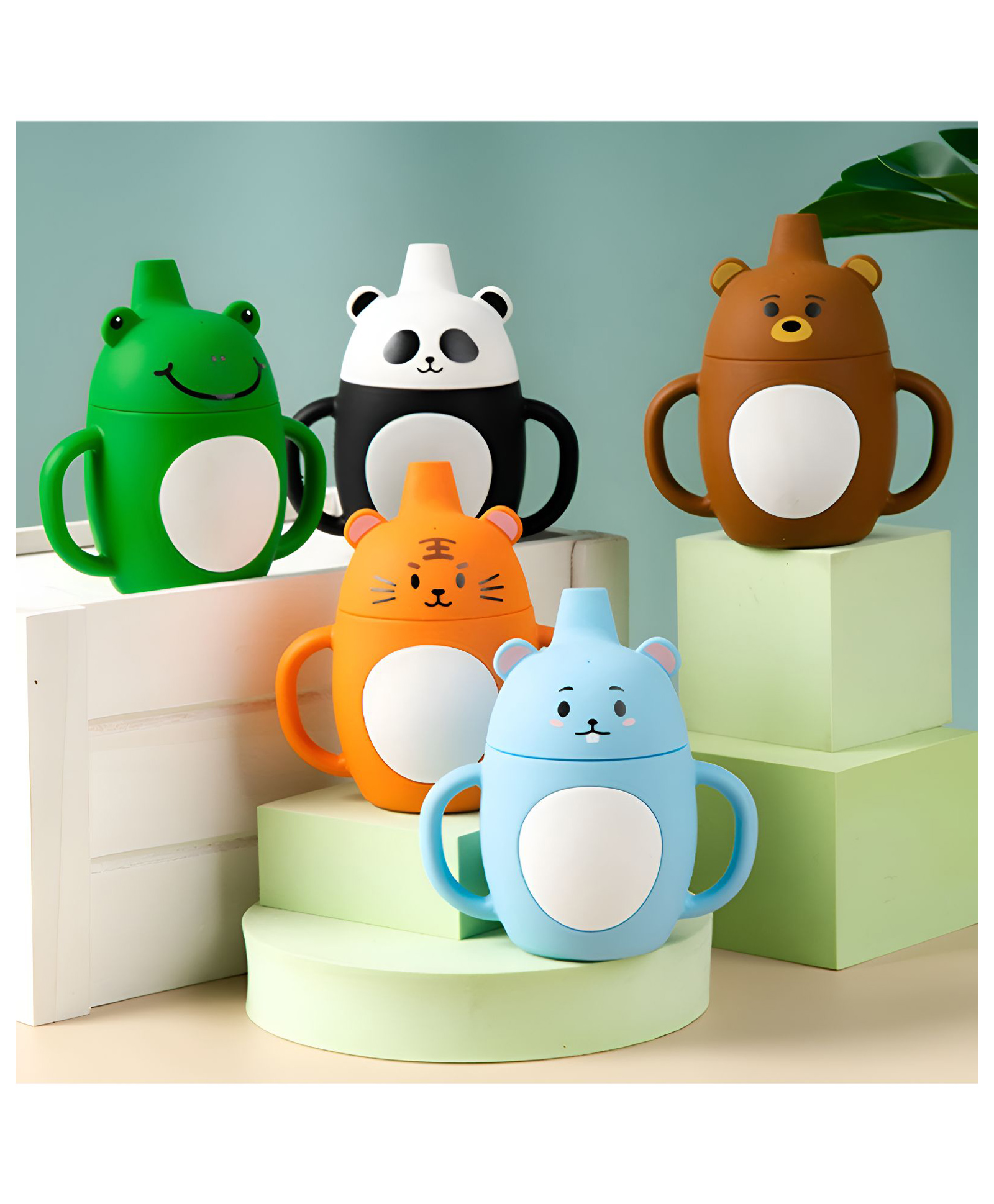 COZY VIBES 200 ml Silicone Spout Sippy Cup with Twin Handle, Spill Proof Spout Sipper with Ergonomic Design for Toddlers and Preschoolers - PACK OF 1 - COLOR MAY VARY-picture-28