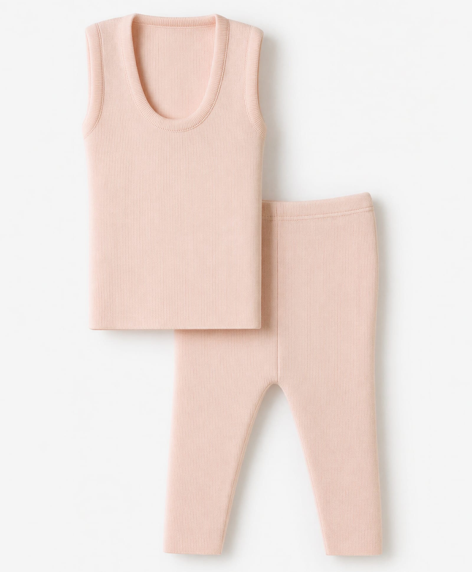 Simply Knitted Sleeveless Solid Sweater Set - Pink-image-43