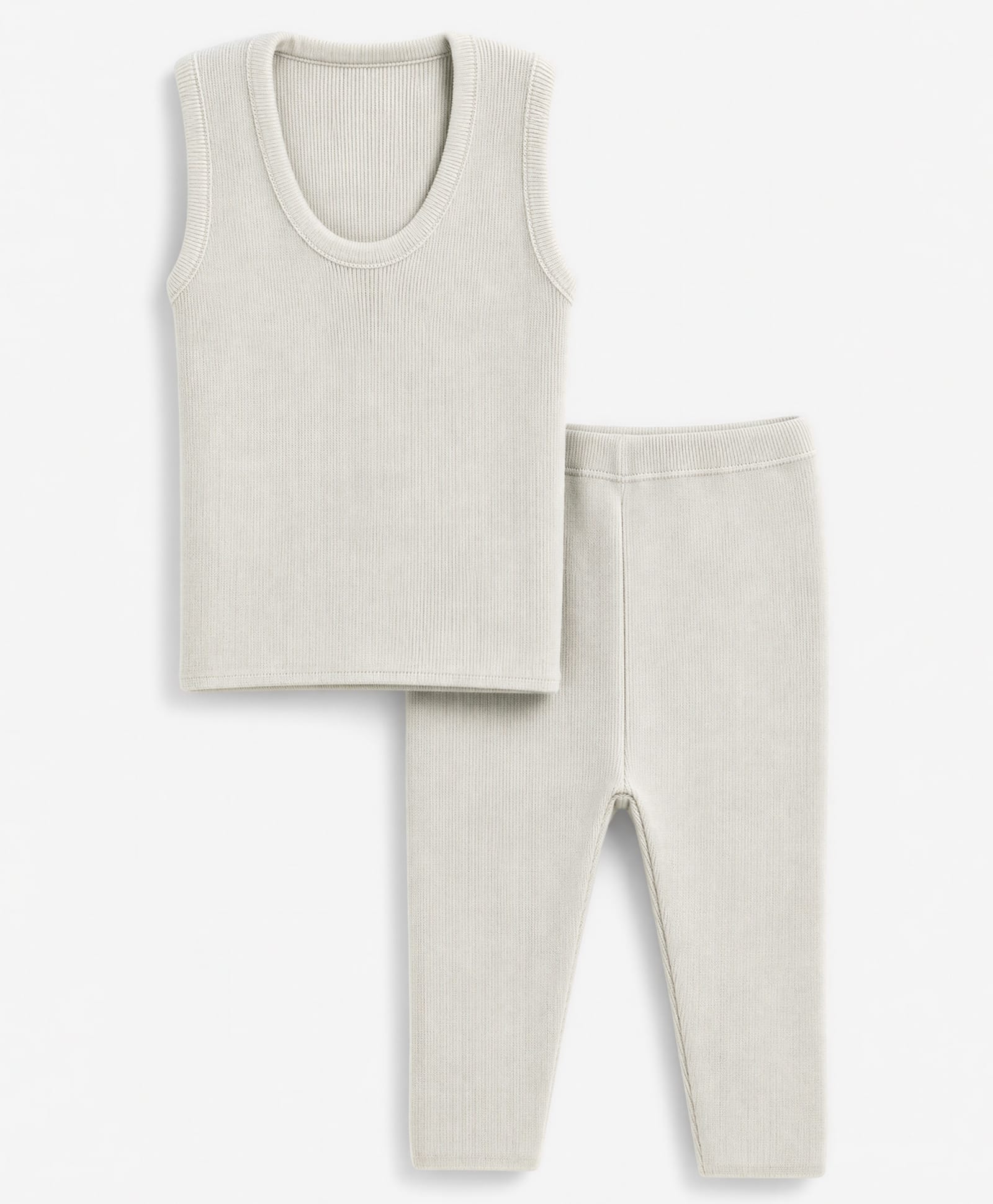 Simply Knitted Sleeveless Solid Sweater Set - Grey-picture-14