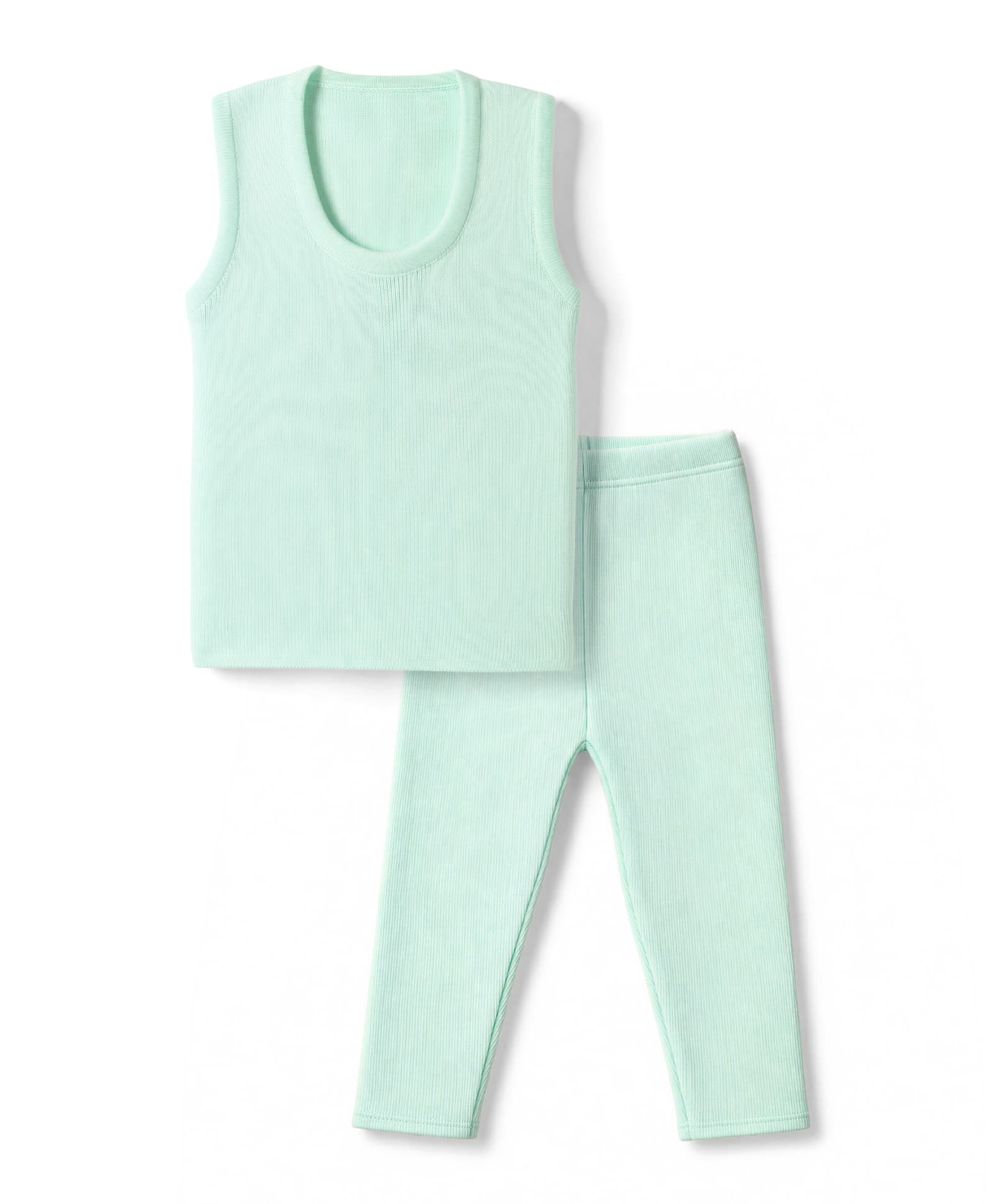 Simply Knitted Sleeveless Solid Sweater Set - Mint-picture-12