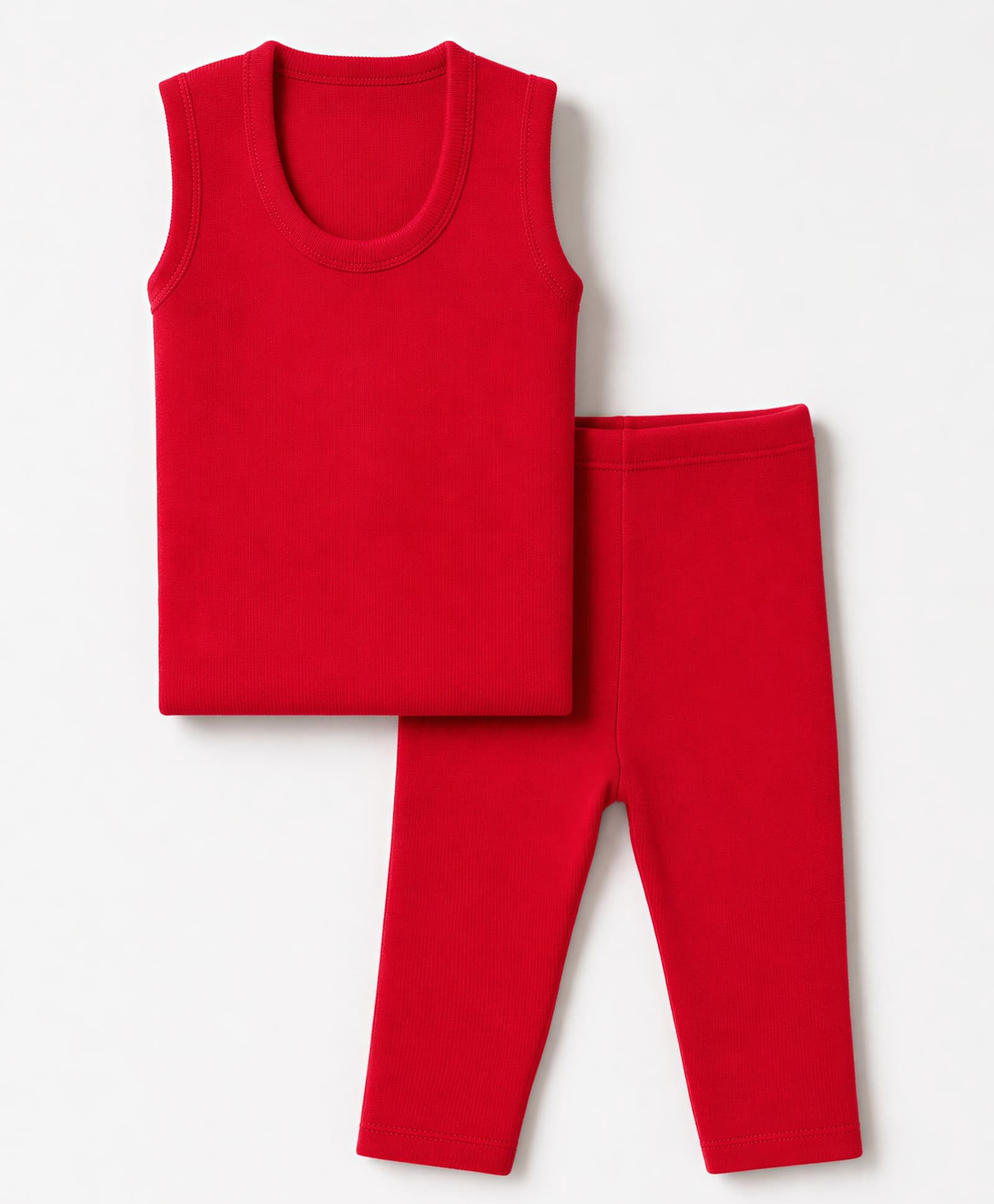 Simply Knitted Sleeveless Solid Sweater Set - Red-picture-20