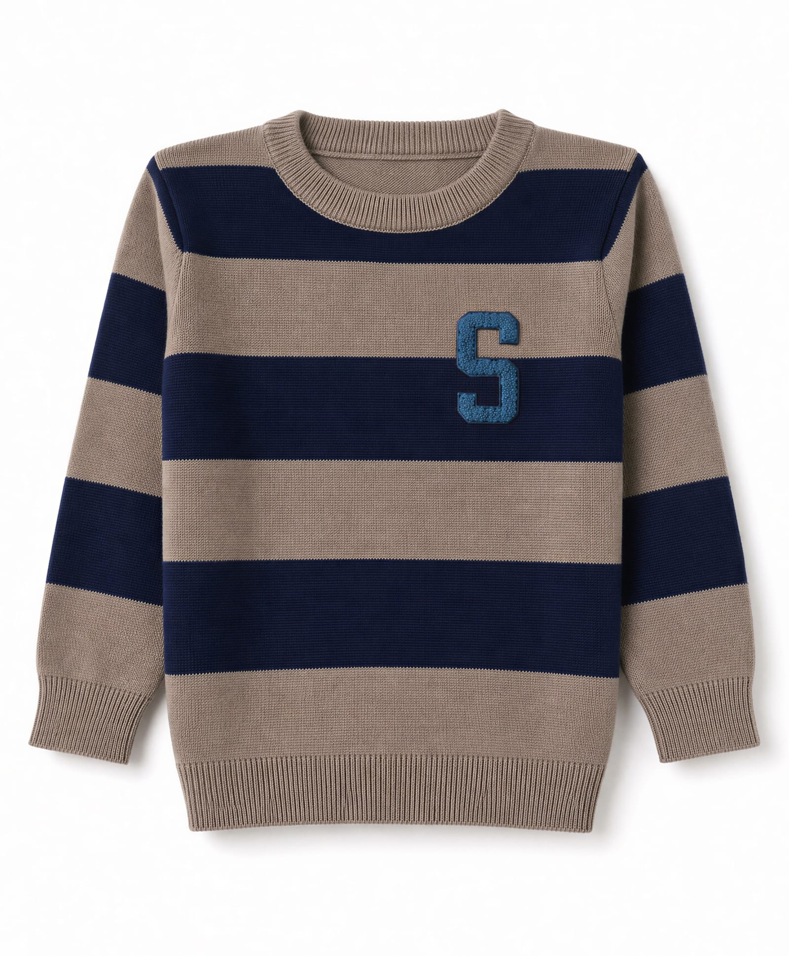 Simply Knit Full Sleeves Pullover with S Patch - Brown-image-35