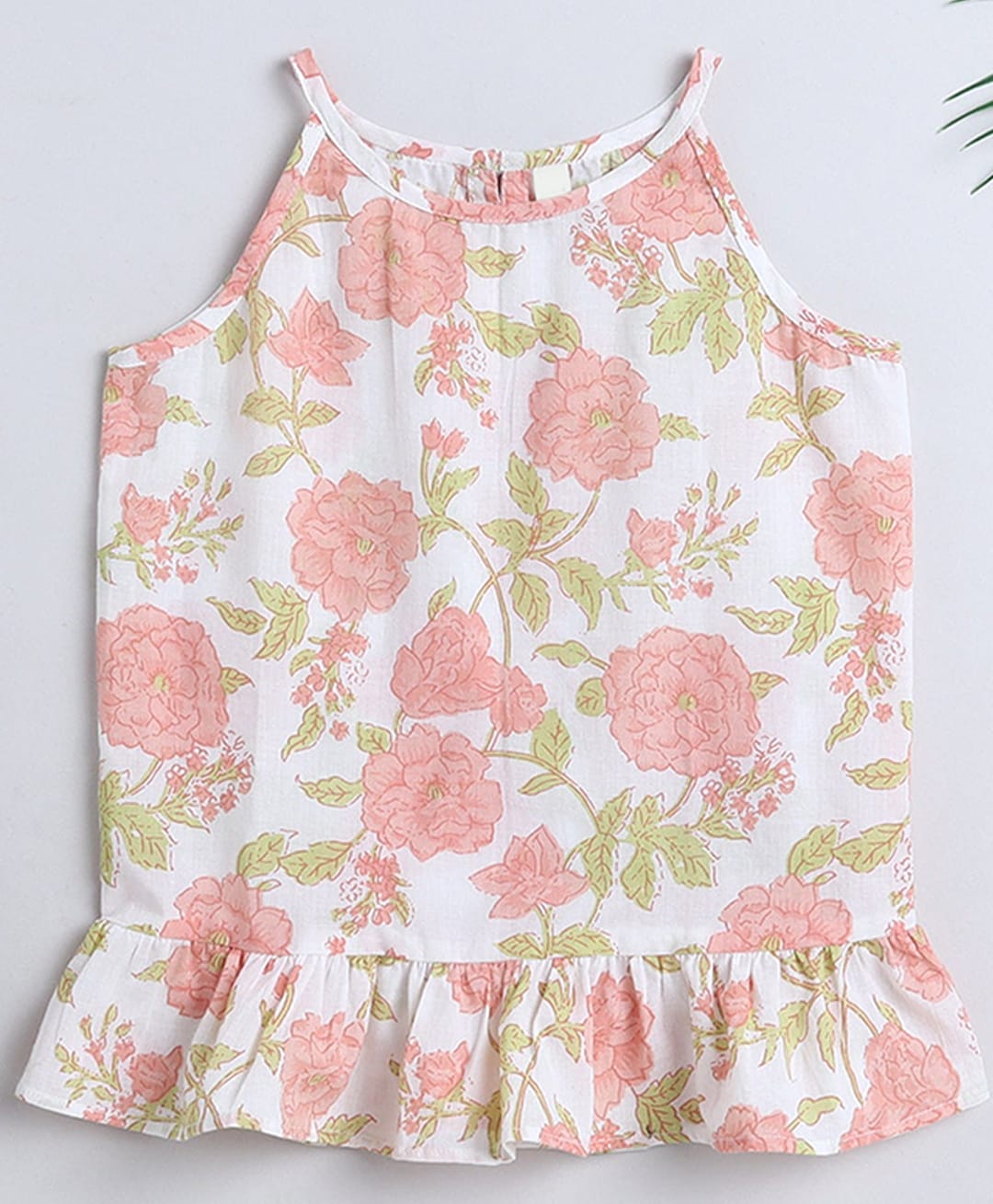 The Magic Wand Cotton Woven Incut Floral Printed Top - Off White-image-37