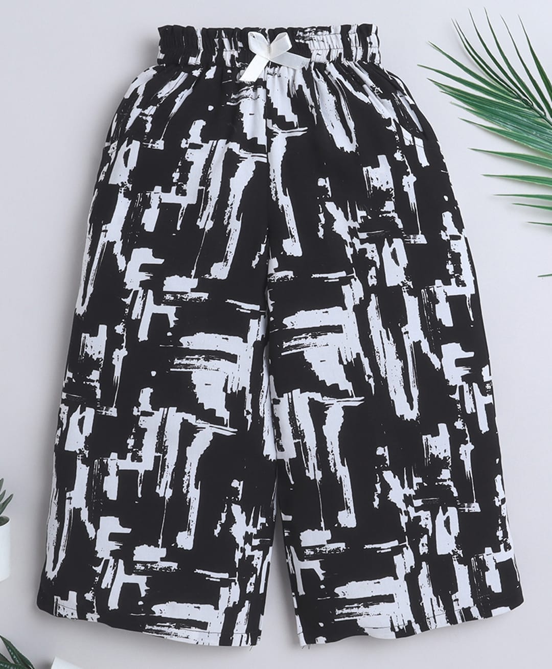 the magic wand CrayonFlakes Rayon Woven Full Length Abstract Printed Culottes - Black-picture-19