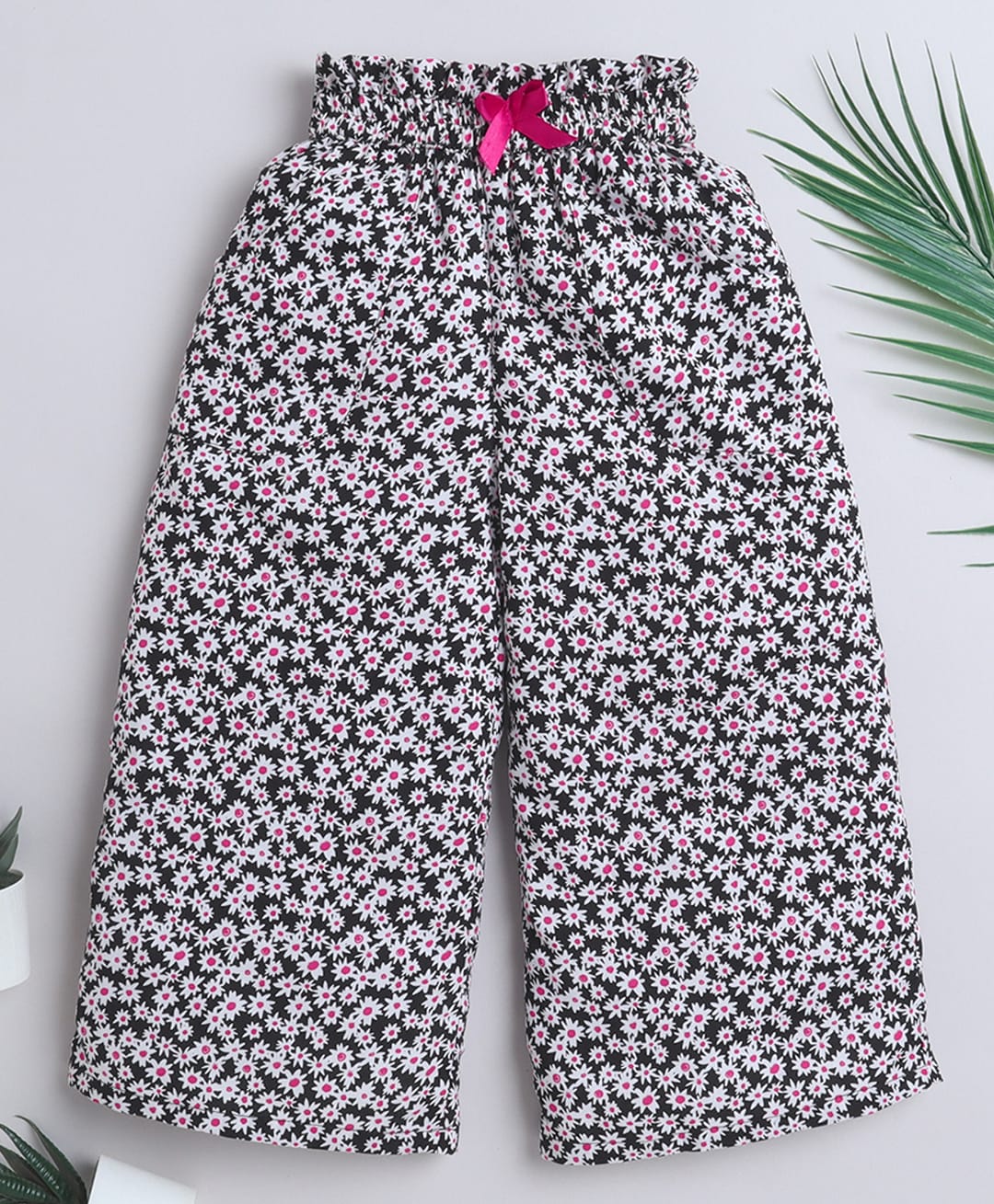 the magic wand CrayonFlakes Rayon Woven Full Length Floral Printed Culottes - Black-picture-10