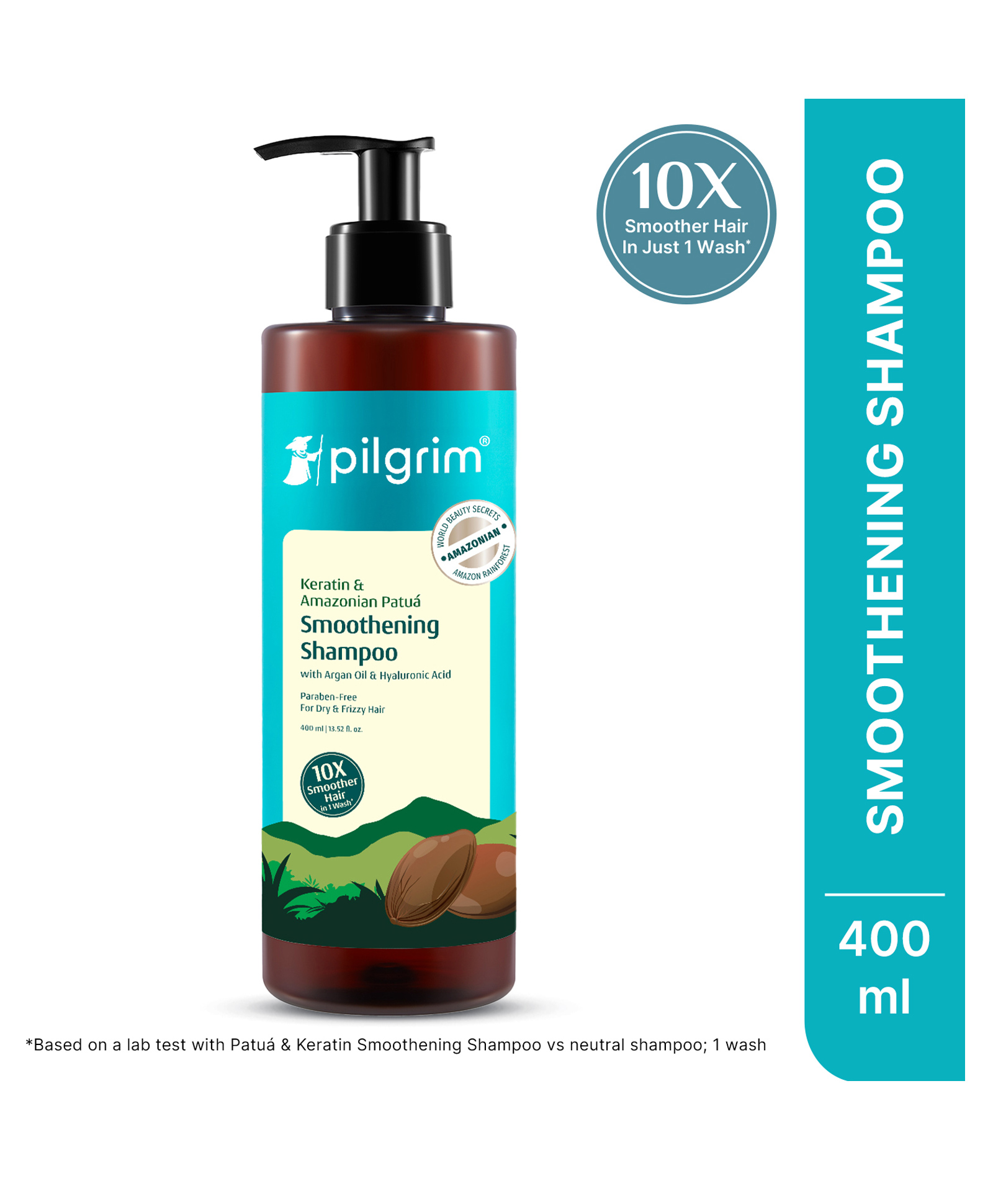 Pilgrim Patua & Keratin Hair SMOOTHENING SHAMPOO for Dry & Frizzy hair - 400 ml-image-6