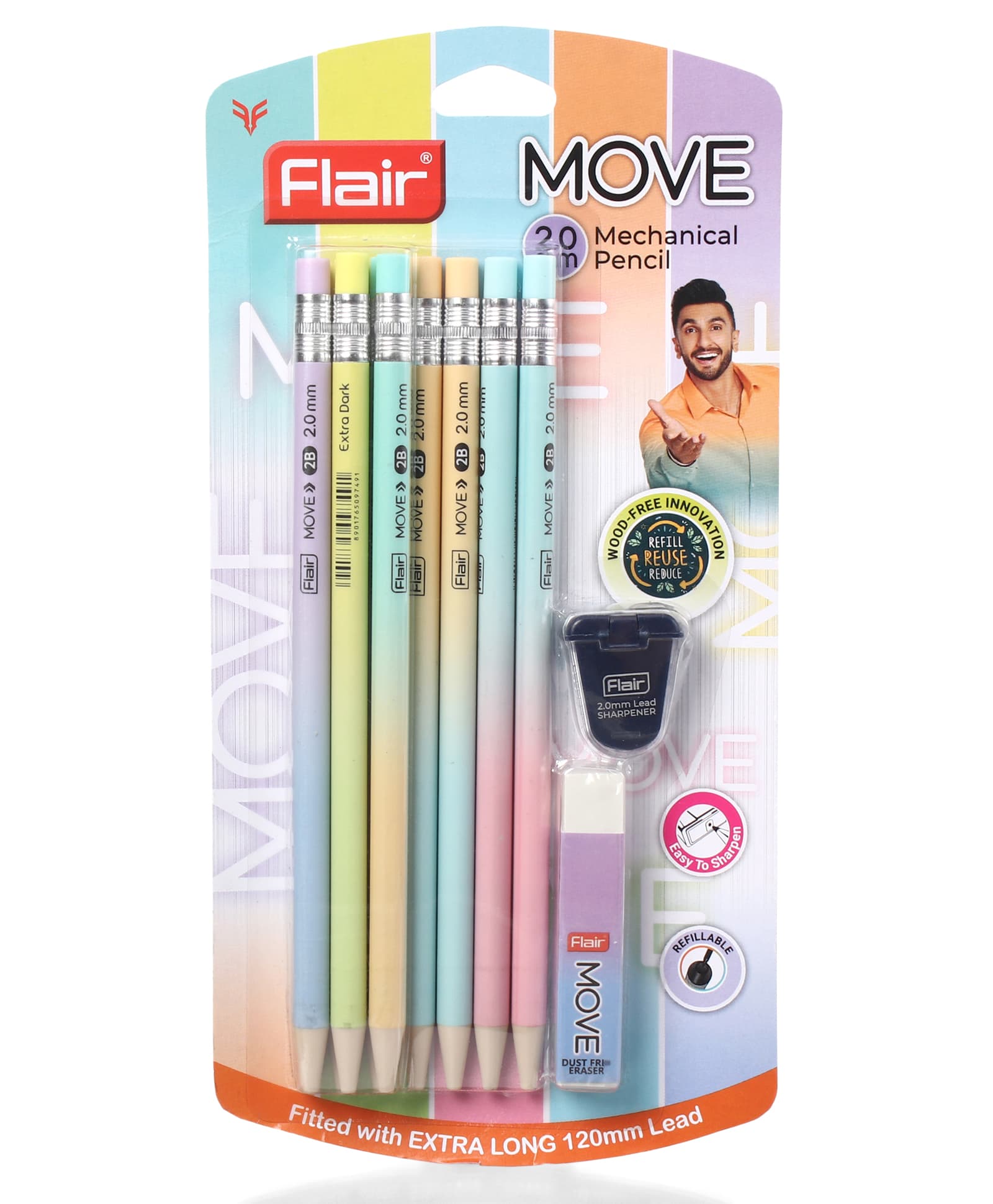 Flair Move Mechanical Pencil 2.0 mm - 10 Pcs Blister Pack-picture-11