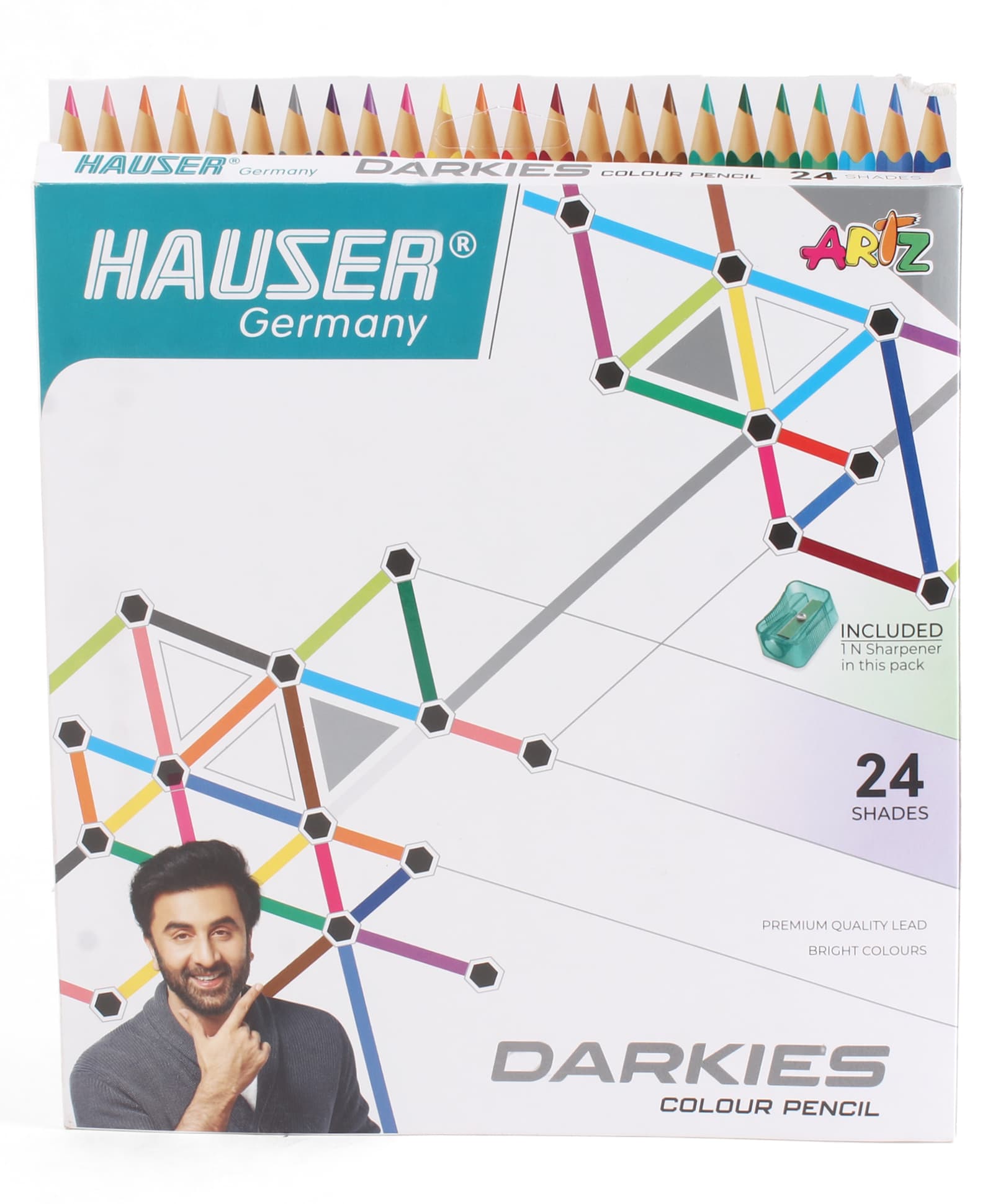 Flair Hauser Darkies Colour Pencils | 24 Shades | Premium Colour Pencil Set with Sharpener - Multicolor-picture-49