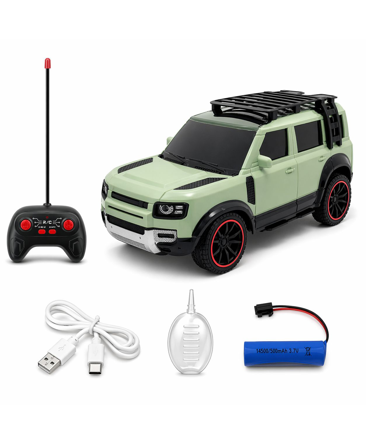 The Flyers Bay Remote Control SUV Car for Kids | Off-Road RC Car with Smoke Effects, Type-C Rechargeable Battery & Inbuilt Music (Arjan Vailly Song) | Toy for Boys & Girls 4+ (Green)-picture-23