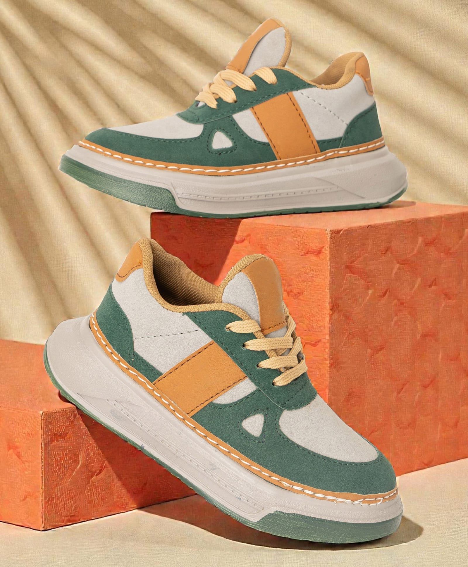 Freeplay Colour Blocked Lace Up Shoes - Green-picture-21