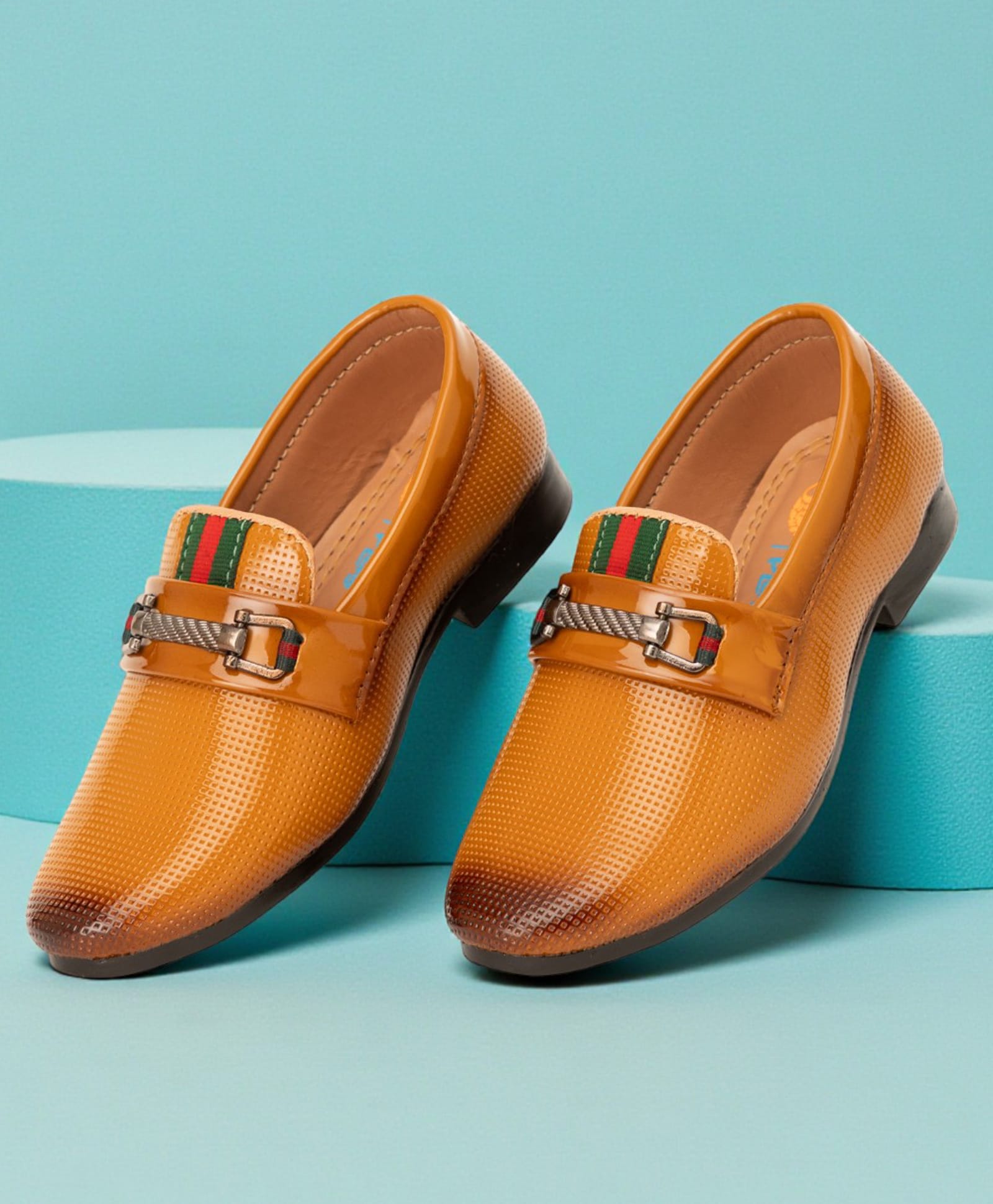 Freeplay Metal Applique Detailed Loafers - Tan-image-6