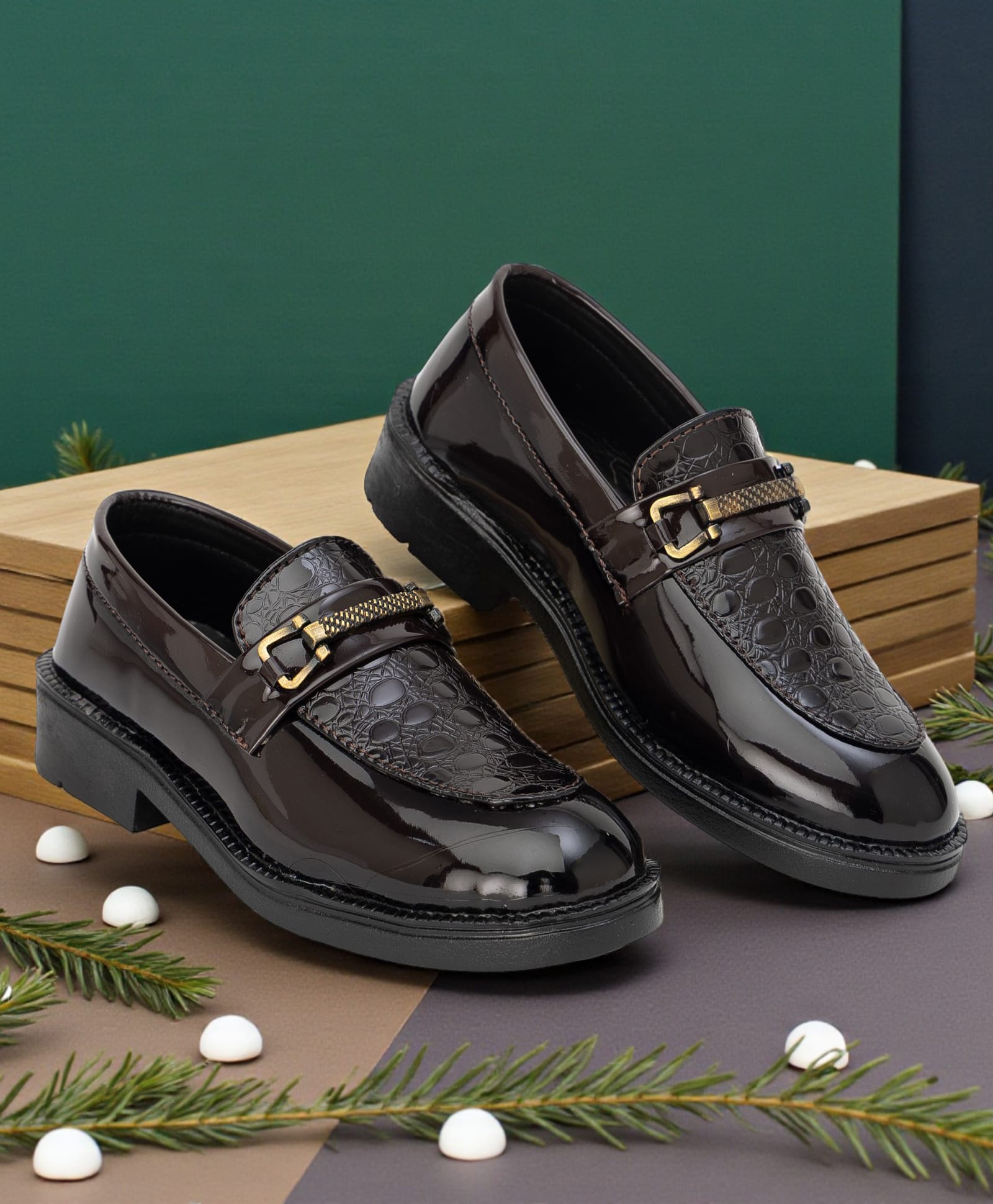 Freeplay Metal Applique Detailed Loafers - Brown-picture-9