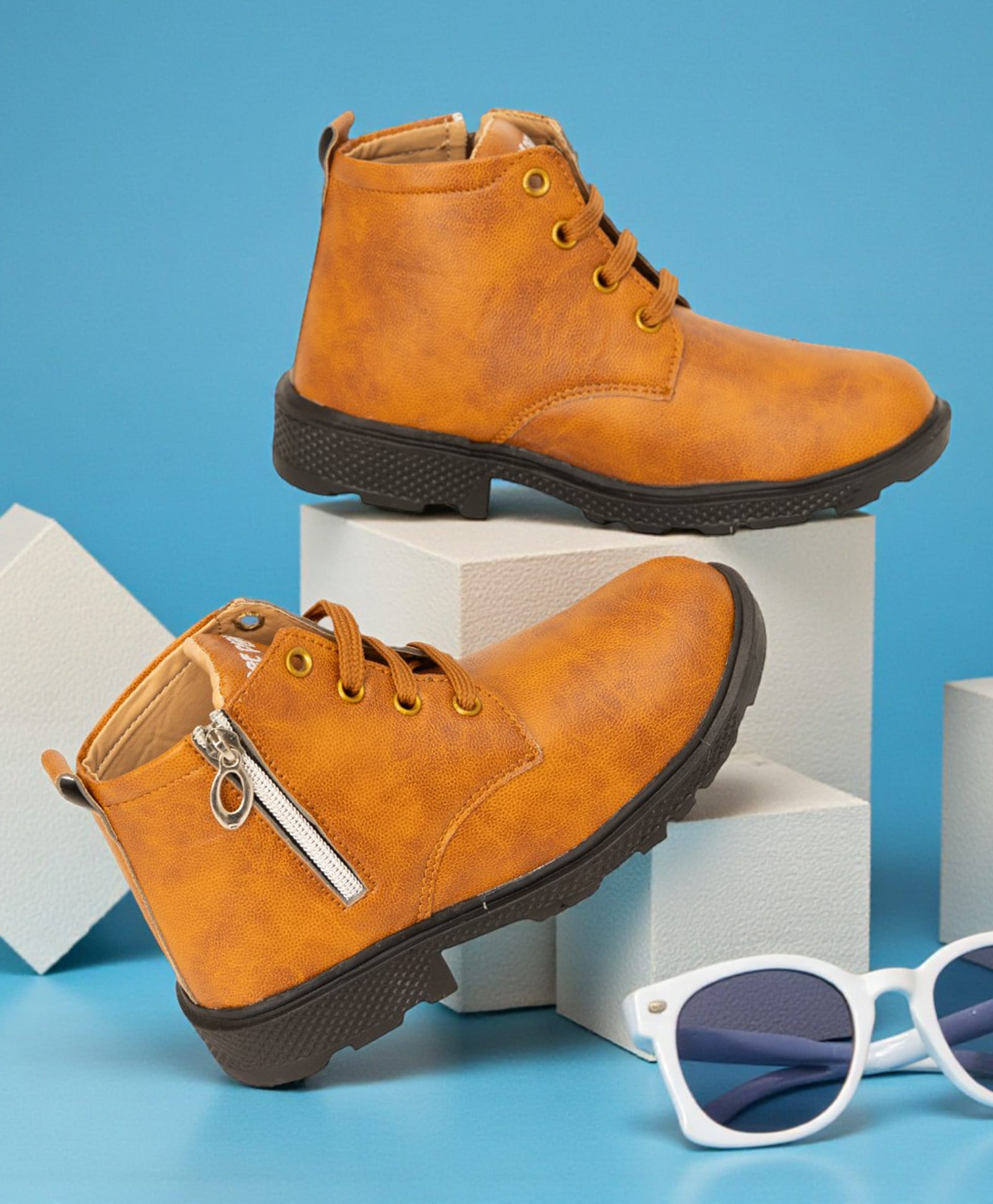 Freeplay Solid Zipper Closure Boots - Tan-picture-28