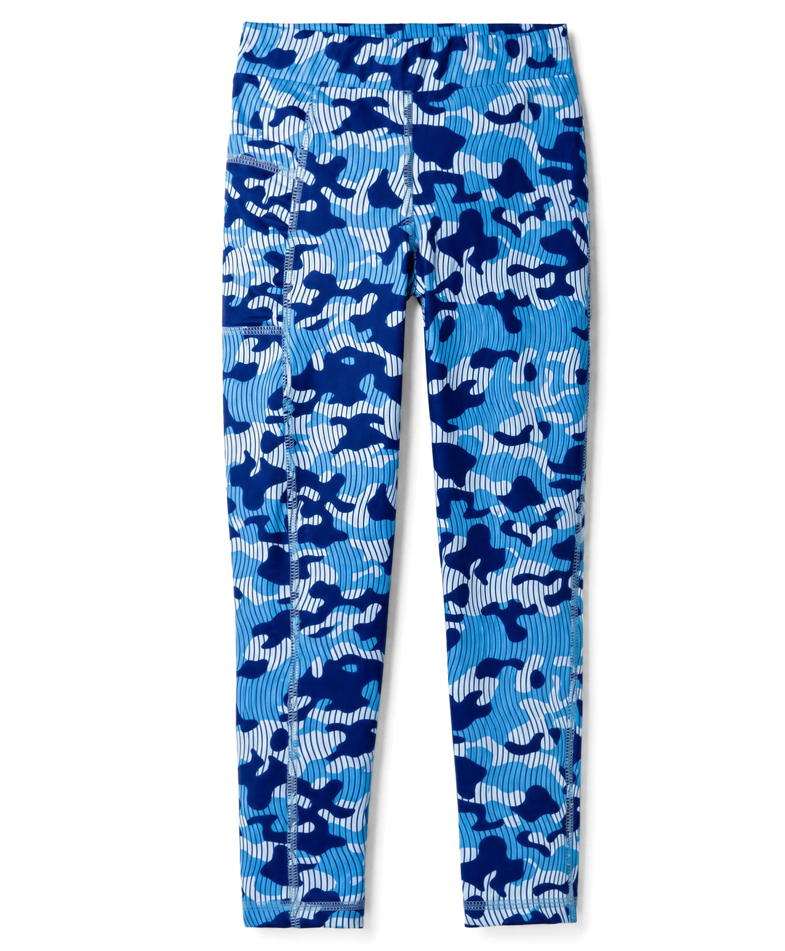 Pine Active Knit Full Length Camouflage Printed Leggings - Blue-image-22
