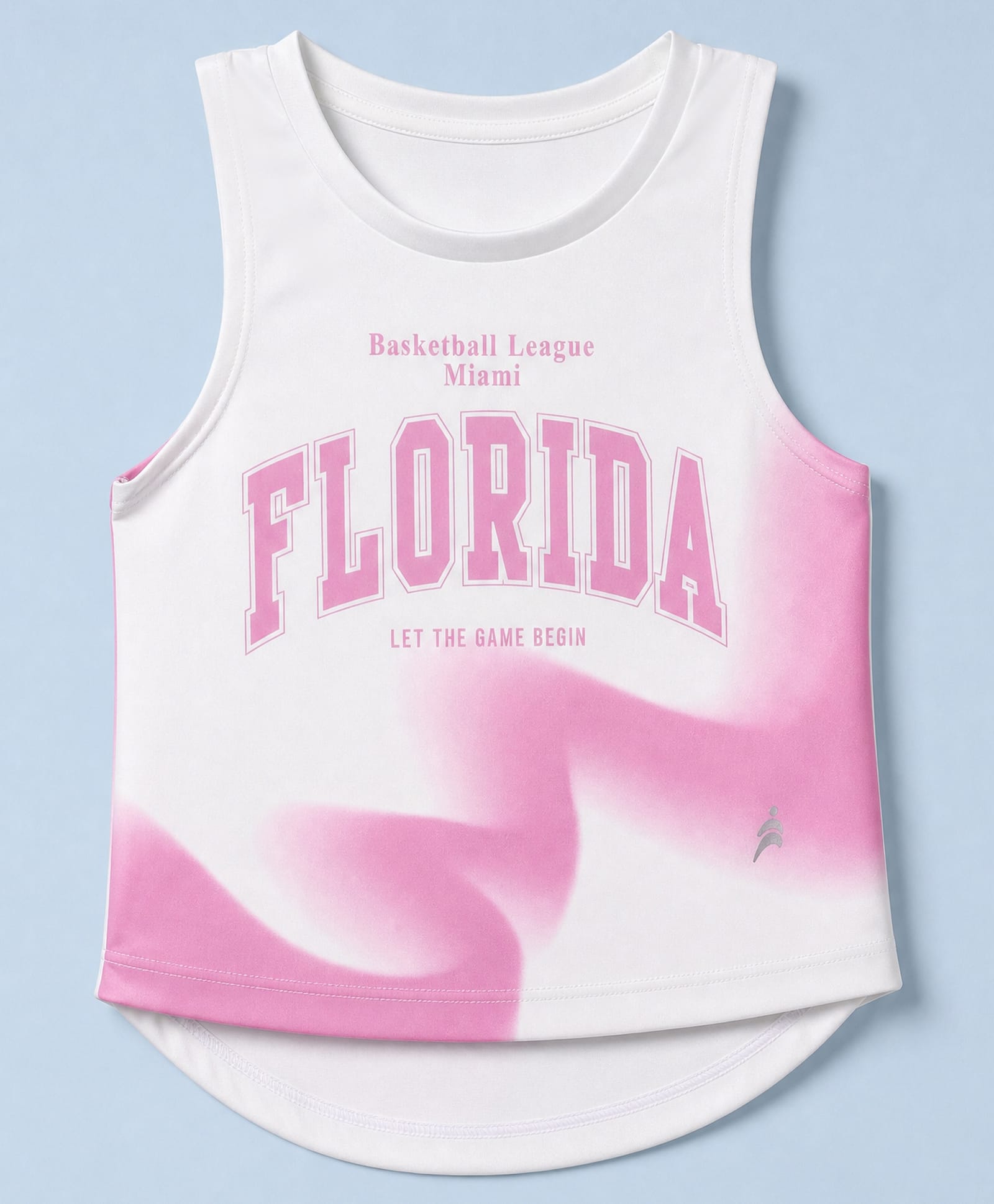 Pine Active Knit Sleeveless T-Shirt With Text Print - White & Pink-picture-19