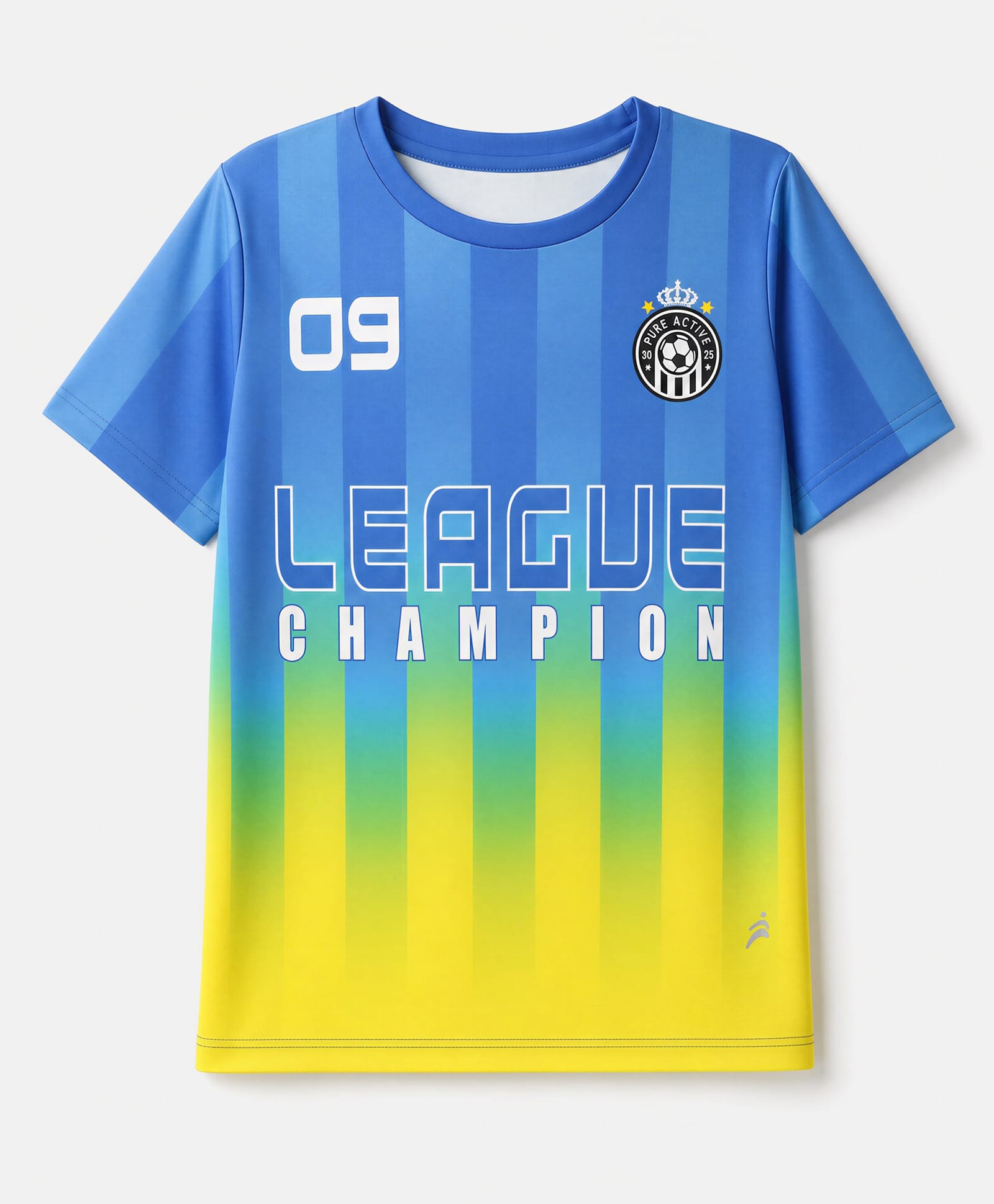Pine Active Knit Half Sleeves T-Shirt With League Champion Text Print - Yellow-picture-22