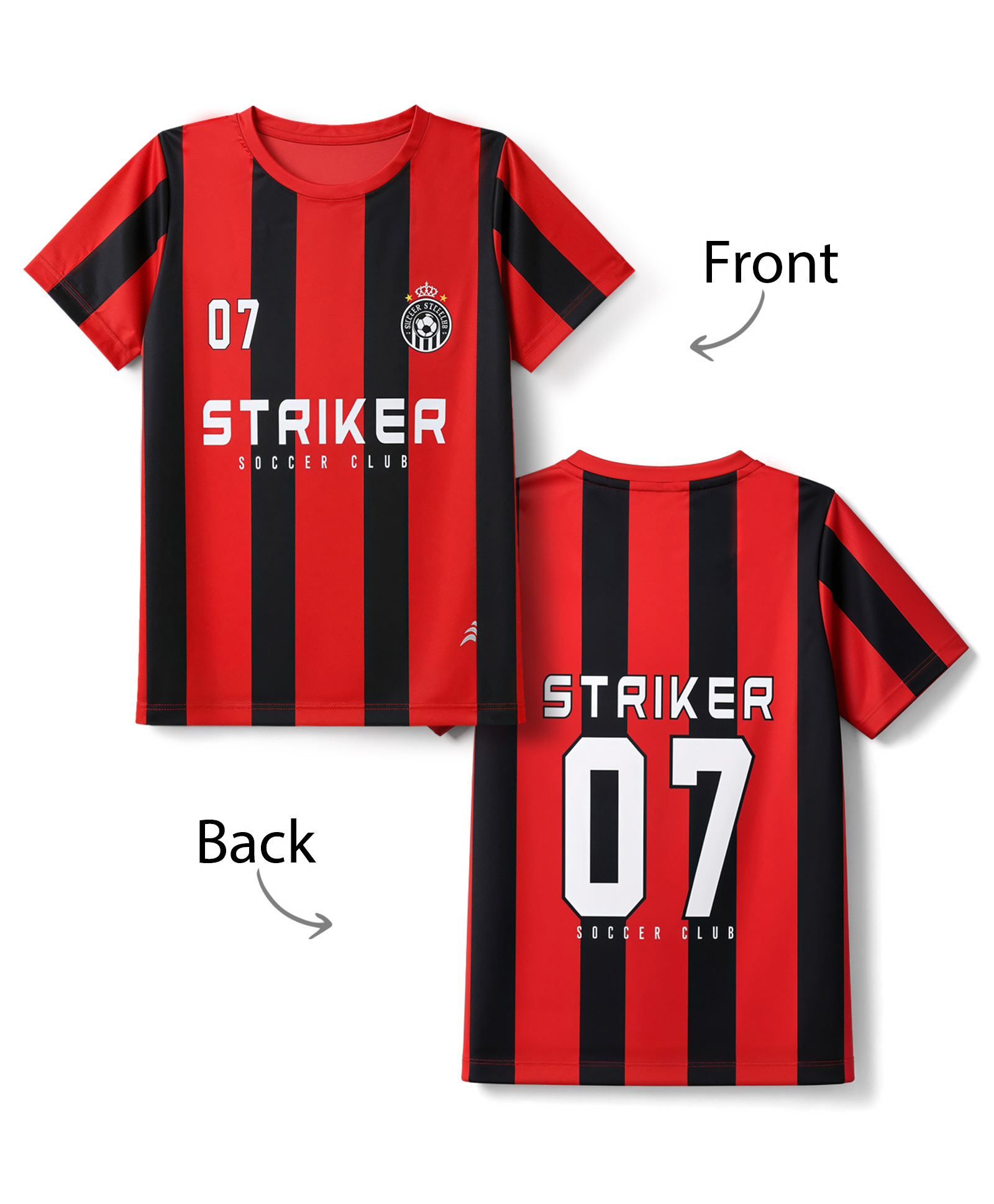 Pine Active Knit Half Sleeves Striped T-Shirt With Text Print - Red & Black-picture-17