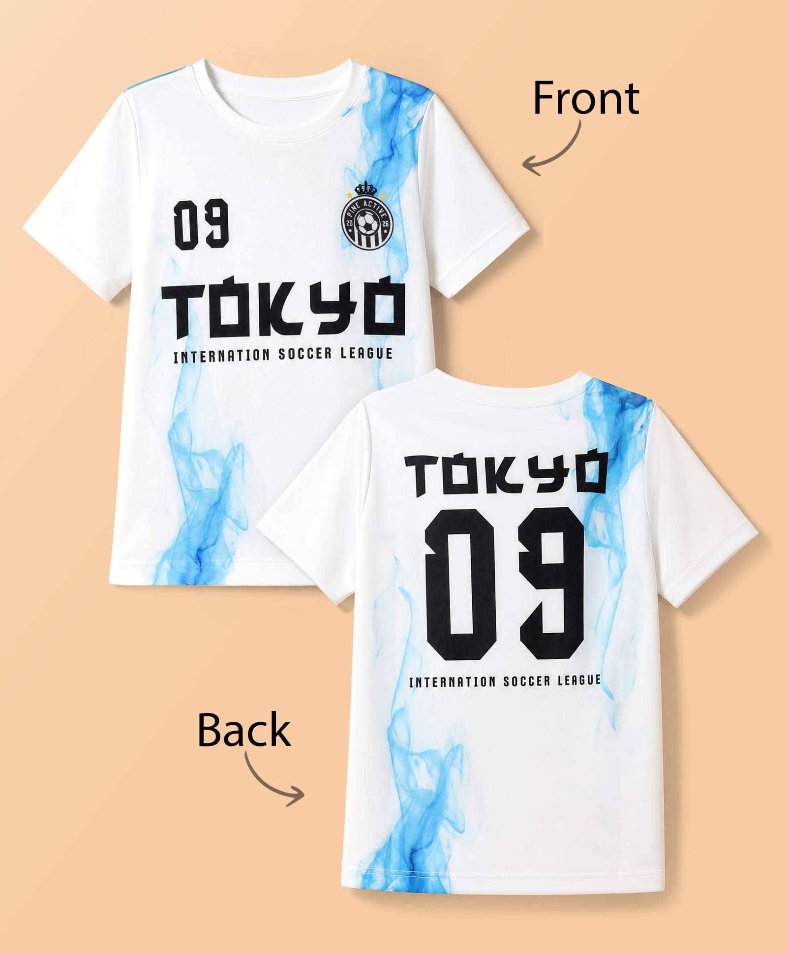 Pine Active Knit Half Sleeves T-Shirt With Text Print at Front & Back - White-picture-12