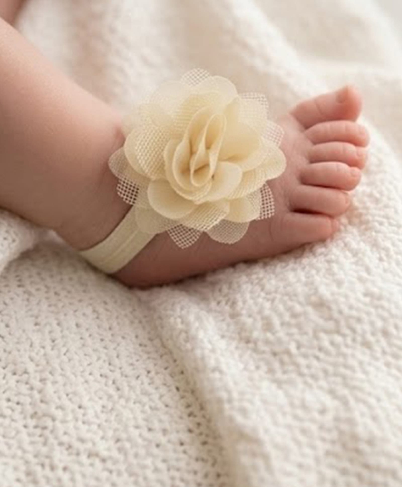 Akinos Kids Floral Applique Detailed Barefoot Sandals - Cream-picture-25