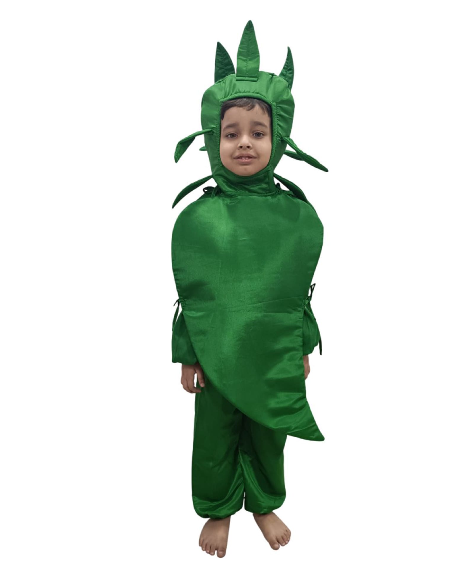 BookMyCostume Woven Full Sleeves Green Chili Costume - Green-image-12