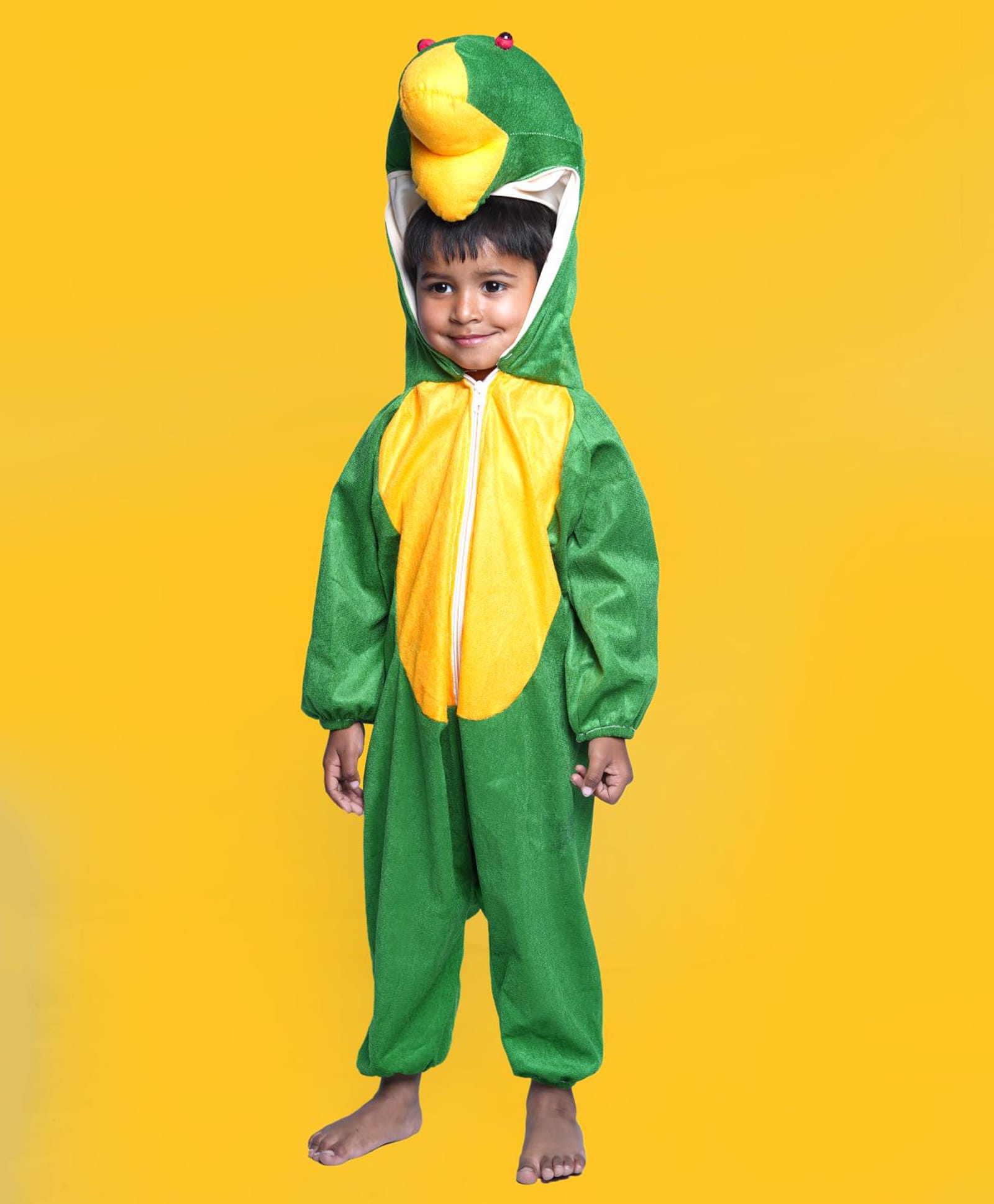 BookMyCostume Fleece Woven Full Sleeves Frog Costume - Green & Yellow-image-48