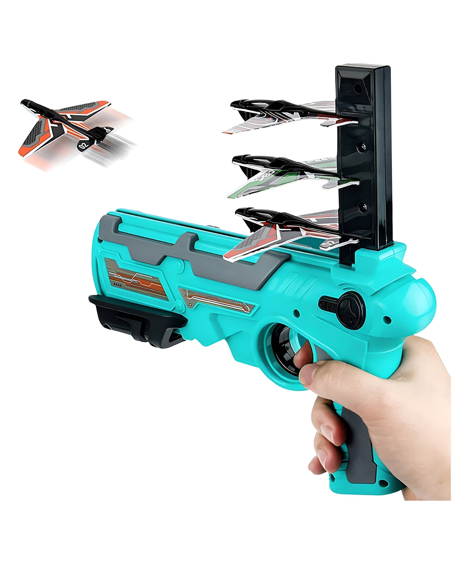 NEGOCIO Airplane Launcher Toy Catapult Gun with 4 Foam aircrafts | Catapult Gun with 4 Foam Planes | Perfect for Shooting Games- PACK OF 1- COLOR MAY VARY-picture-17