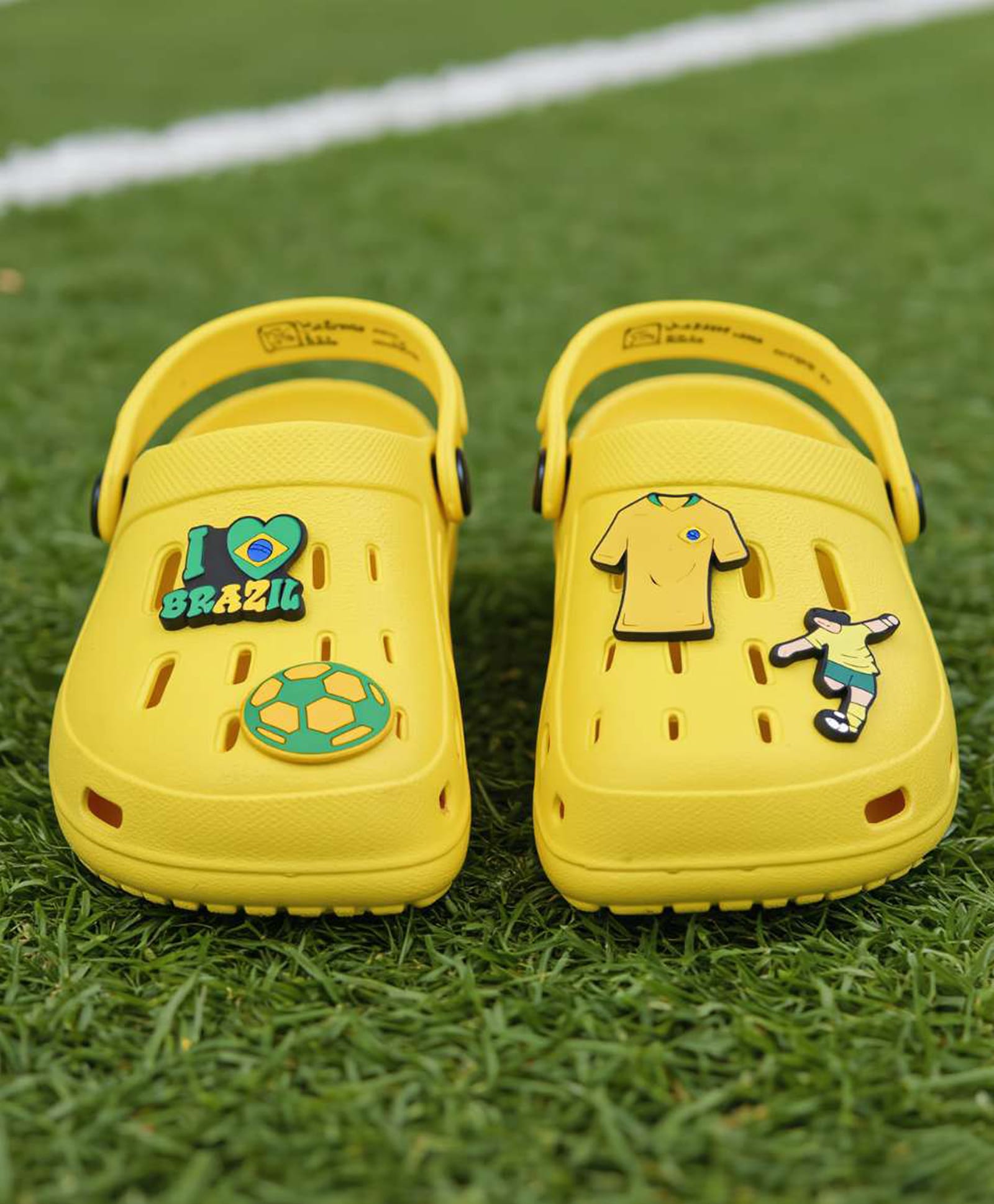 Yellow Bee Football Theme Applique Detailed Clogs - Yellow-picture-27
