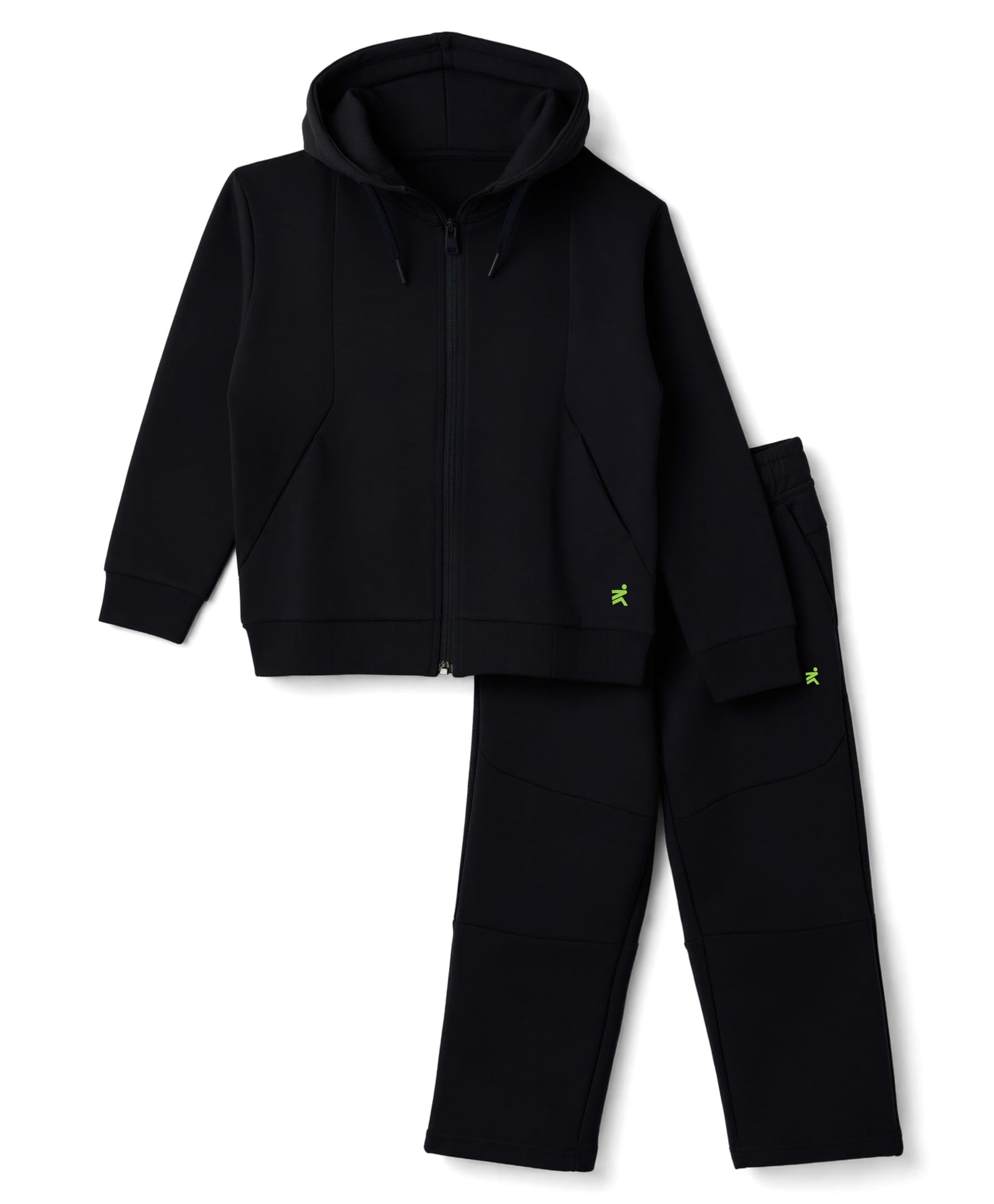 Doreme Fleece Knitted Full Sleeves Solid Color Winter Wear Hooded T-Shirt & Joggers Set - Black-picture-18