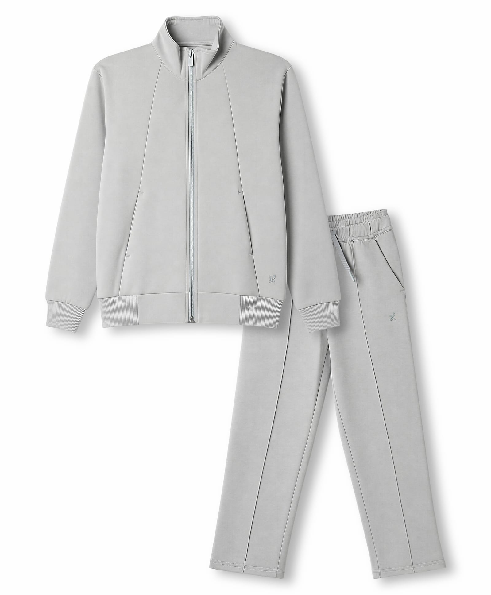 Doreme Fleece Knit Full Sleeves Solid Co-Ords Winter Wear Suit - Grey-picture-24