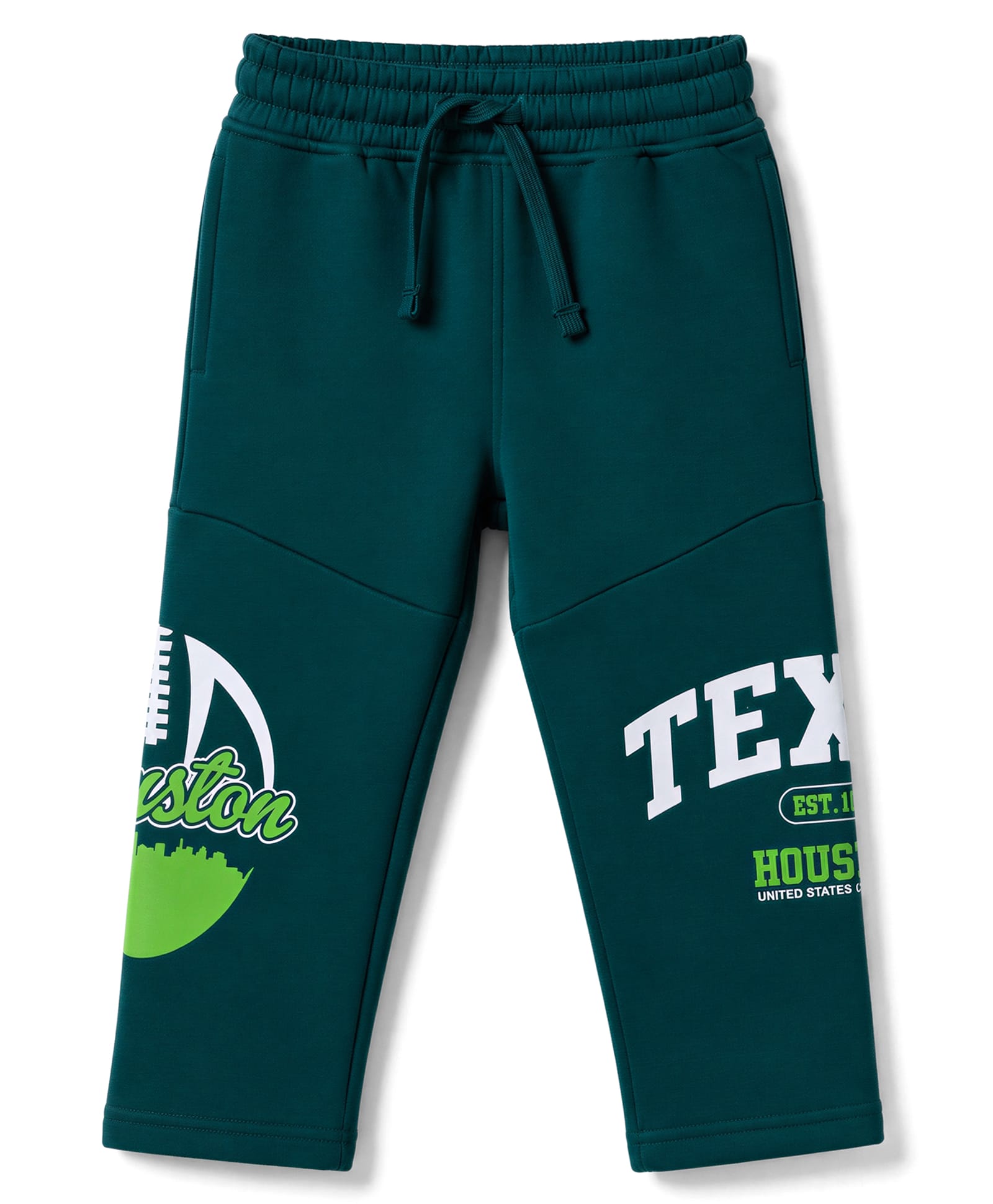 Doreme Knit Full Length Fleece Pant With Text Applique - Green-picture-24