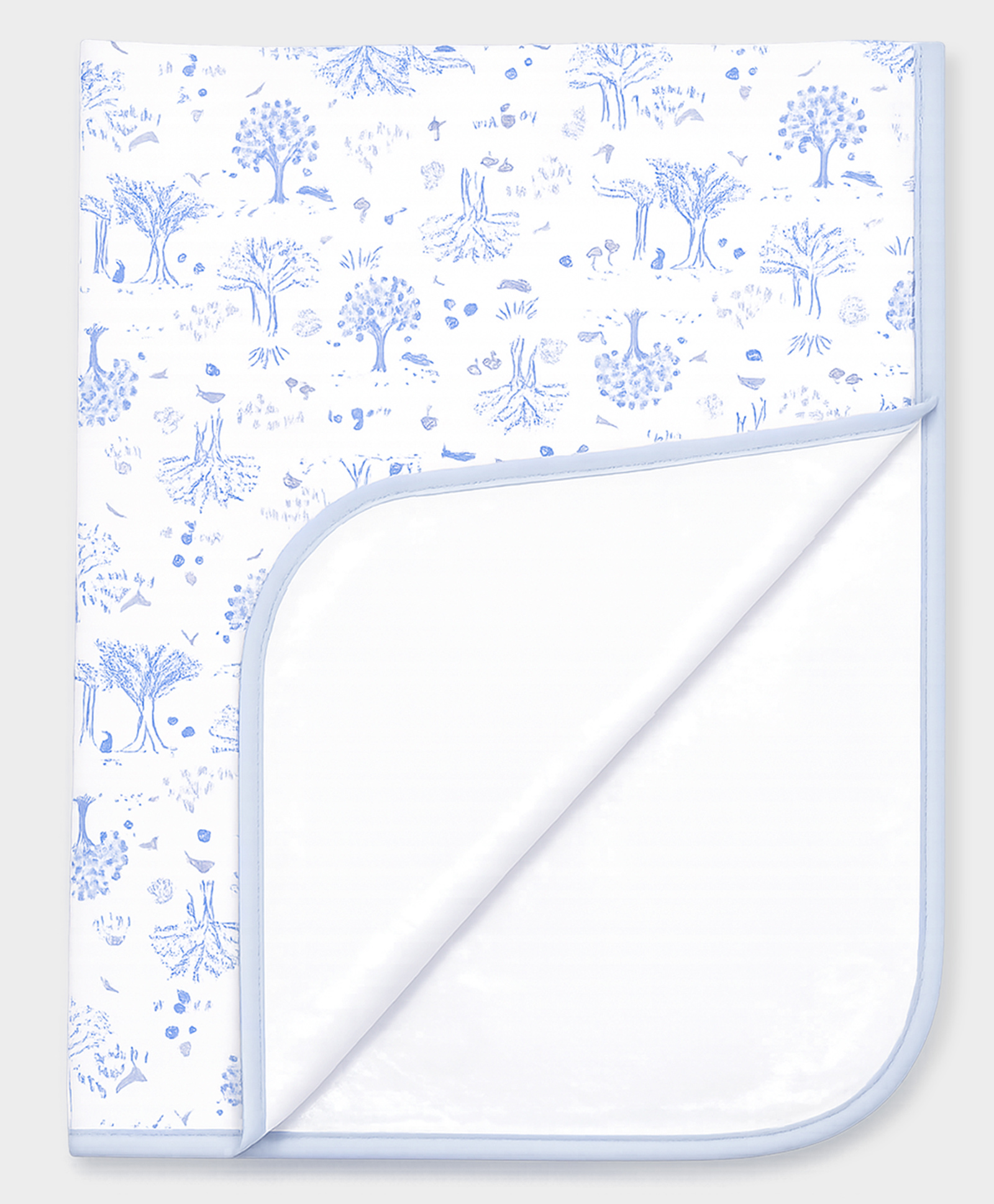 Mi Arcus 100% Cotton With Back TPU Lamination All Over Printed Mattress Protector - Blue-picture-19