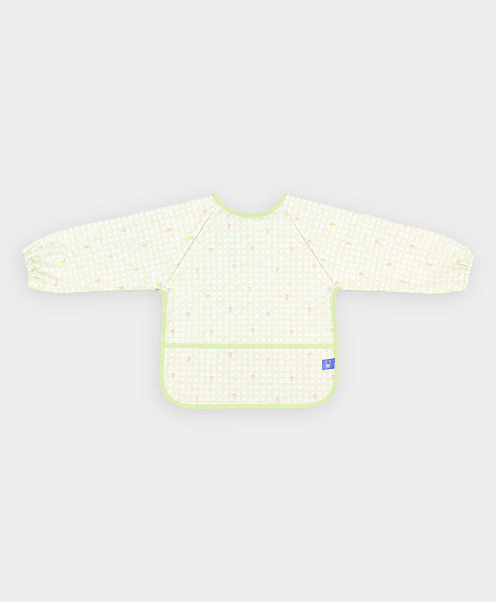 Mi Arcus Printed Water-Resistant Full Coverage Baby Coverall Bib with Food Catcher Pocket & Velcro Closure Green-image-25
