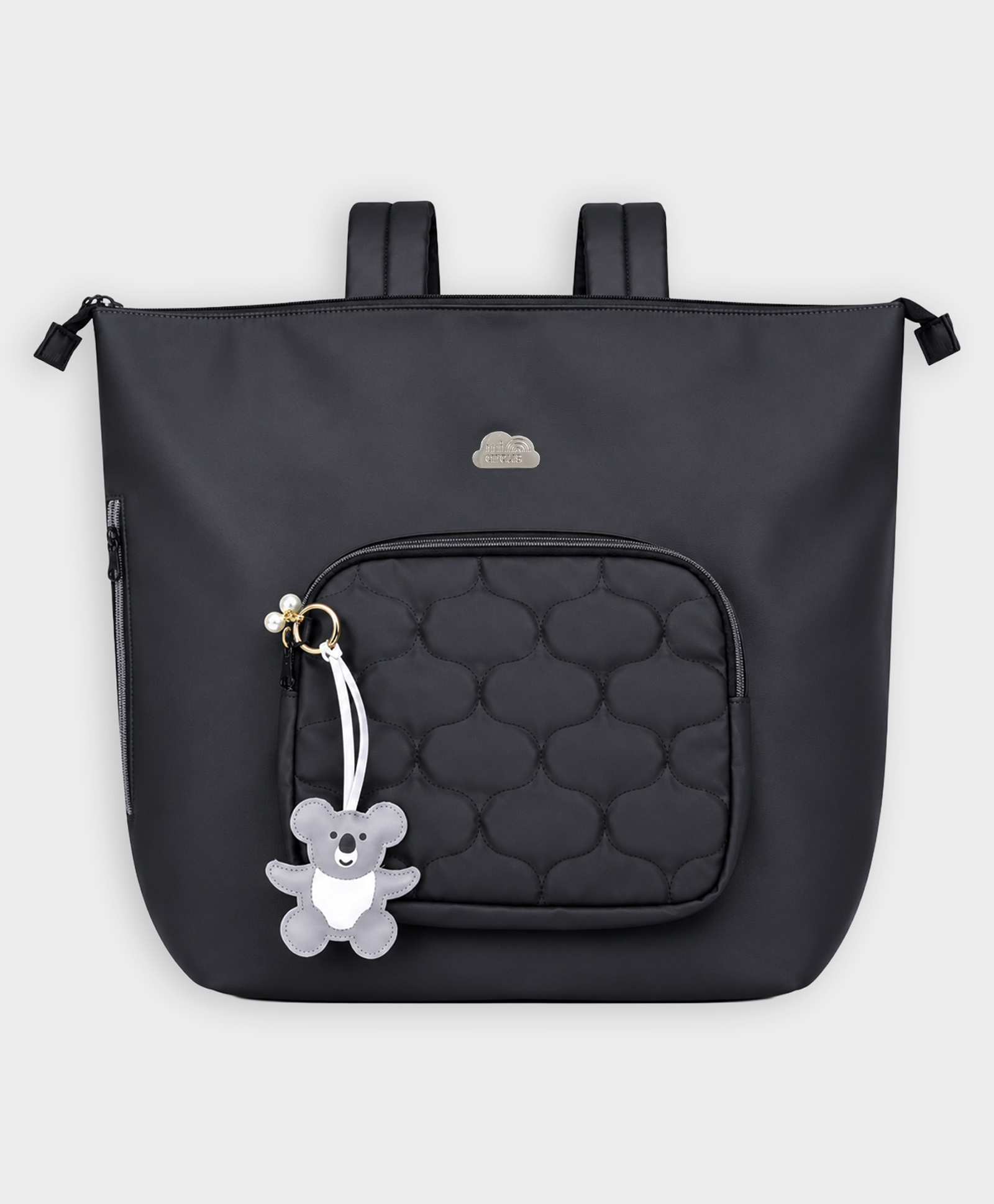 Mi Arcus Solid Design Maternity Diaper Bag with Zip Closure,Backpack, Includes Diaper Changing Sheet for Travel- Black-image-9