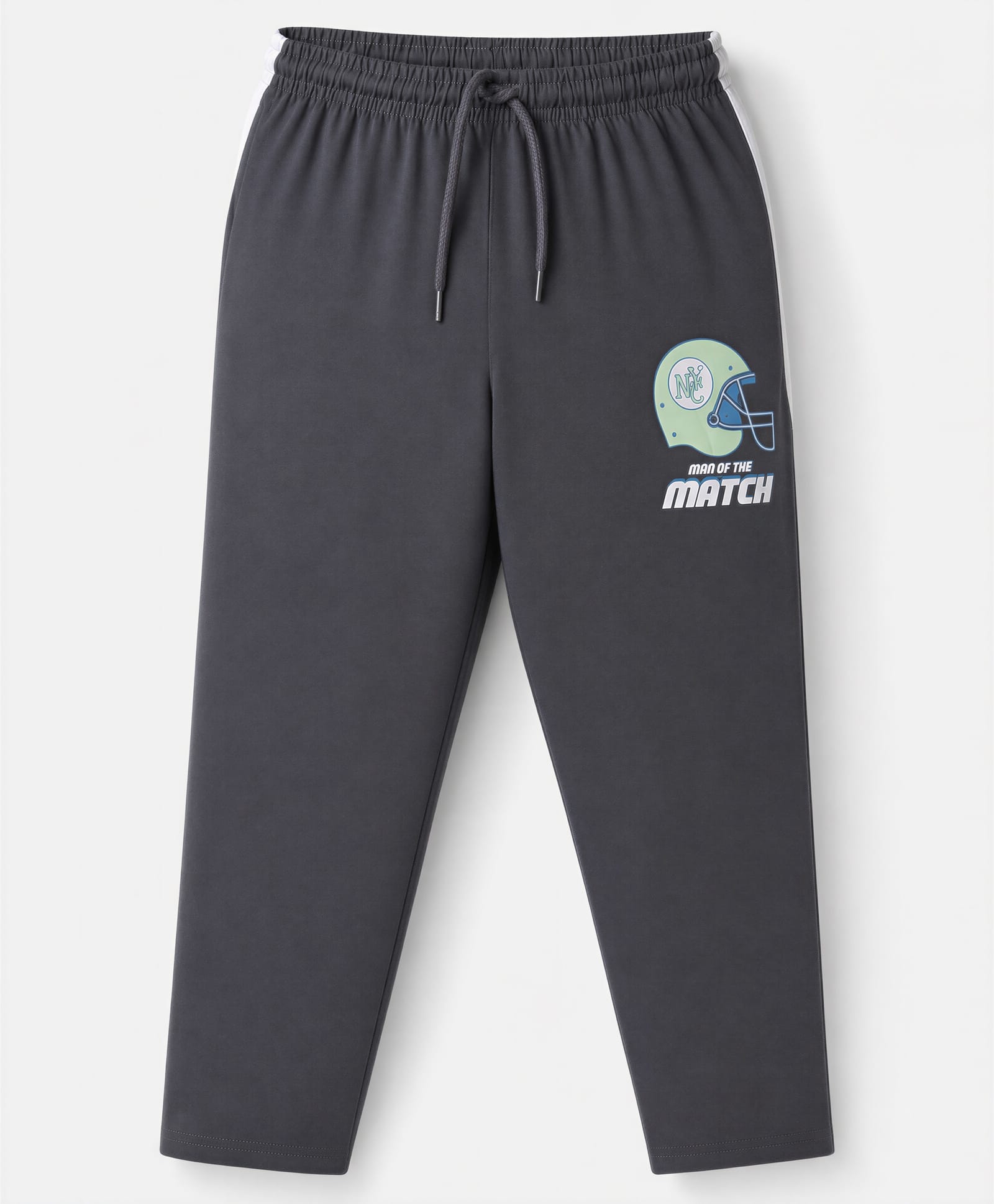 Taeko Single Jersey Knit Full Length Track Pant with Helmet Print - Black-picture-23